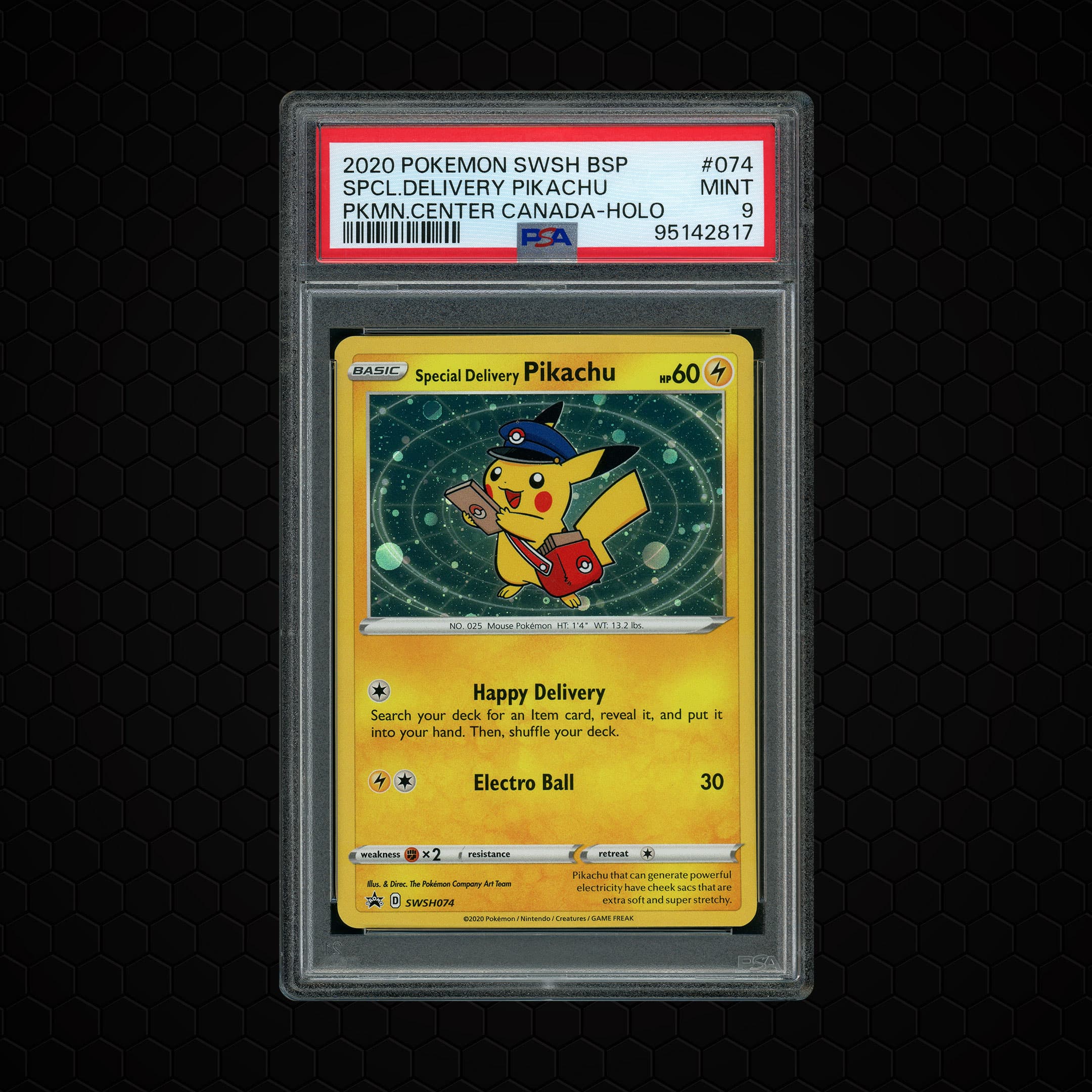 2020 Black Star Promo Special Delivery Pikachu  PSA 9