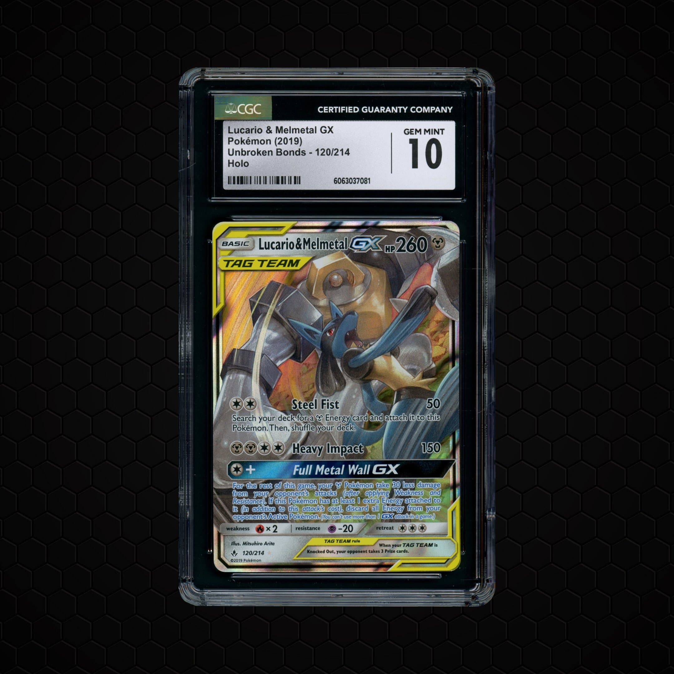 2019 Unbroken Bonds Lucario & Melmetal GX  CGC 10