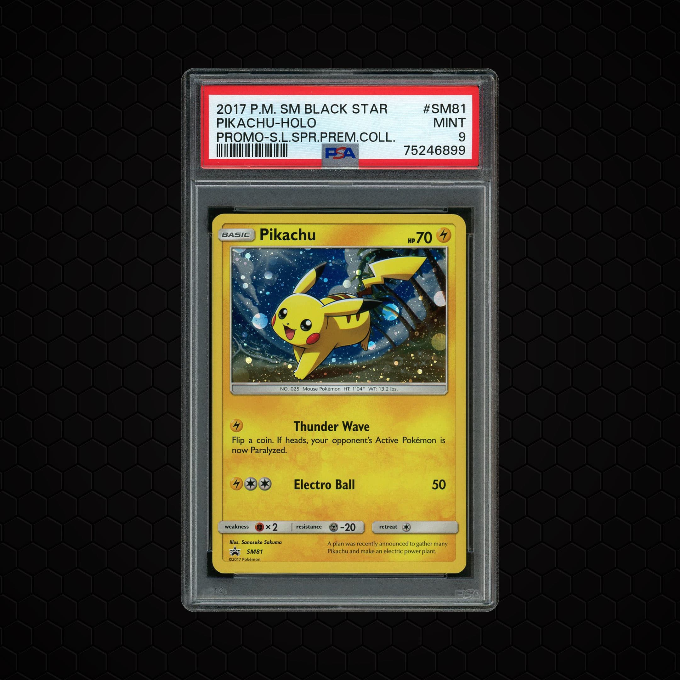 2017 Black Star Promo Pikachu #SM81 PSA 9