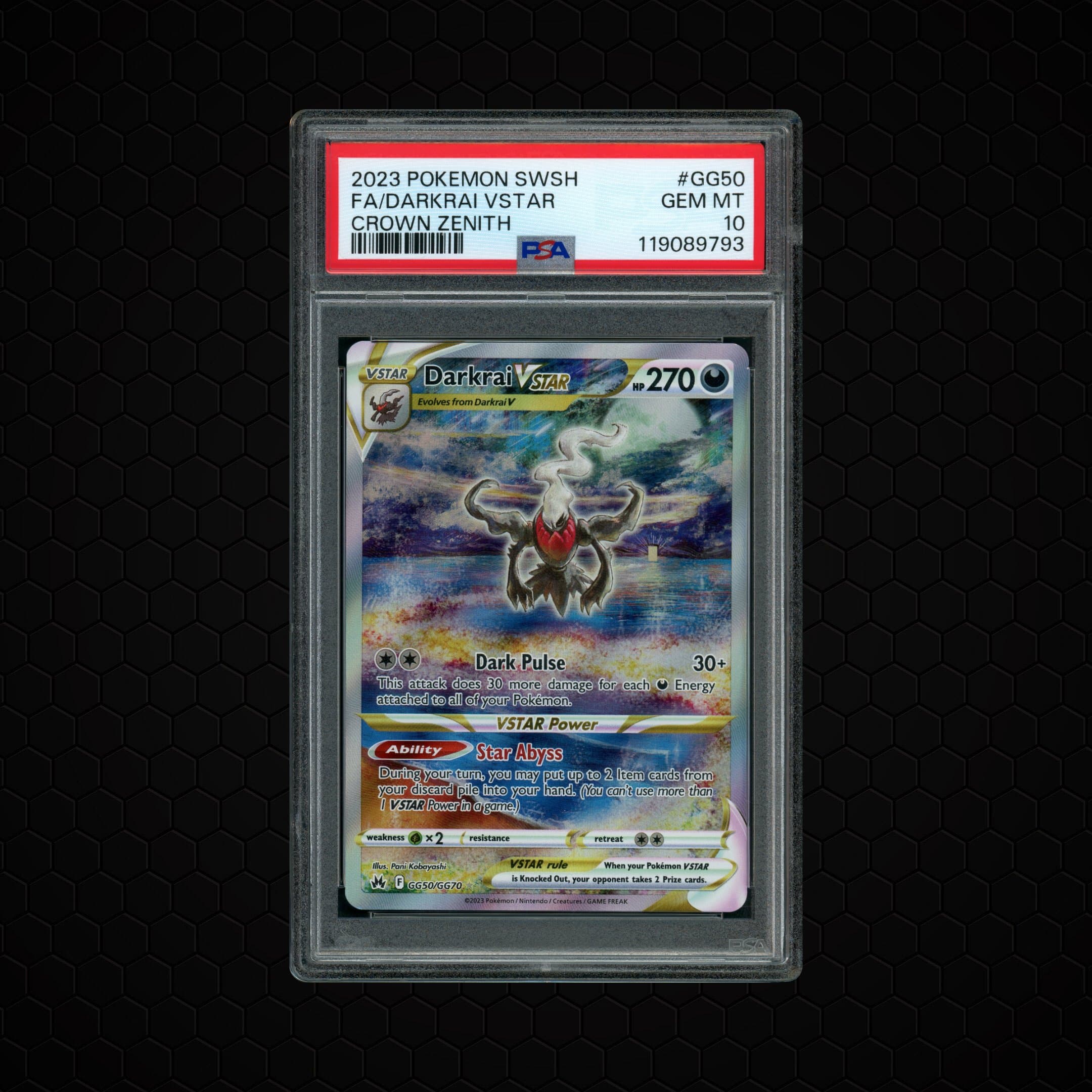 2023 Crown Zenith Darkrai VSTAR #GG50 PSA 10
