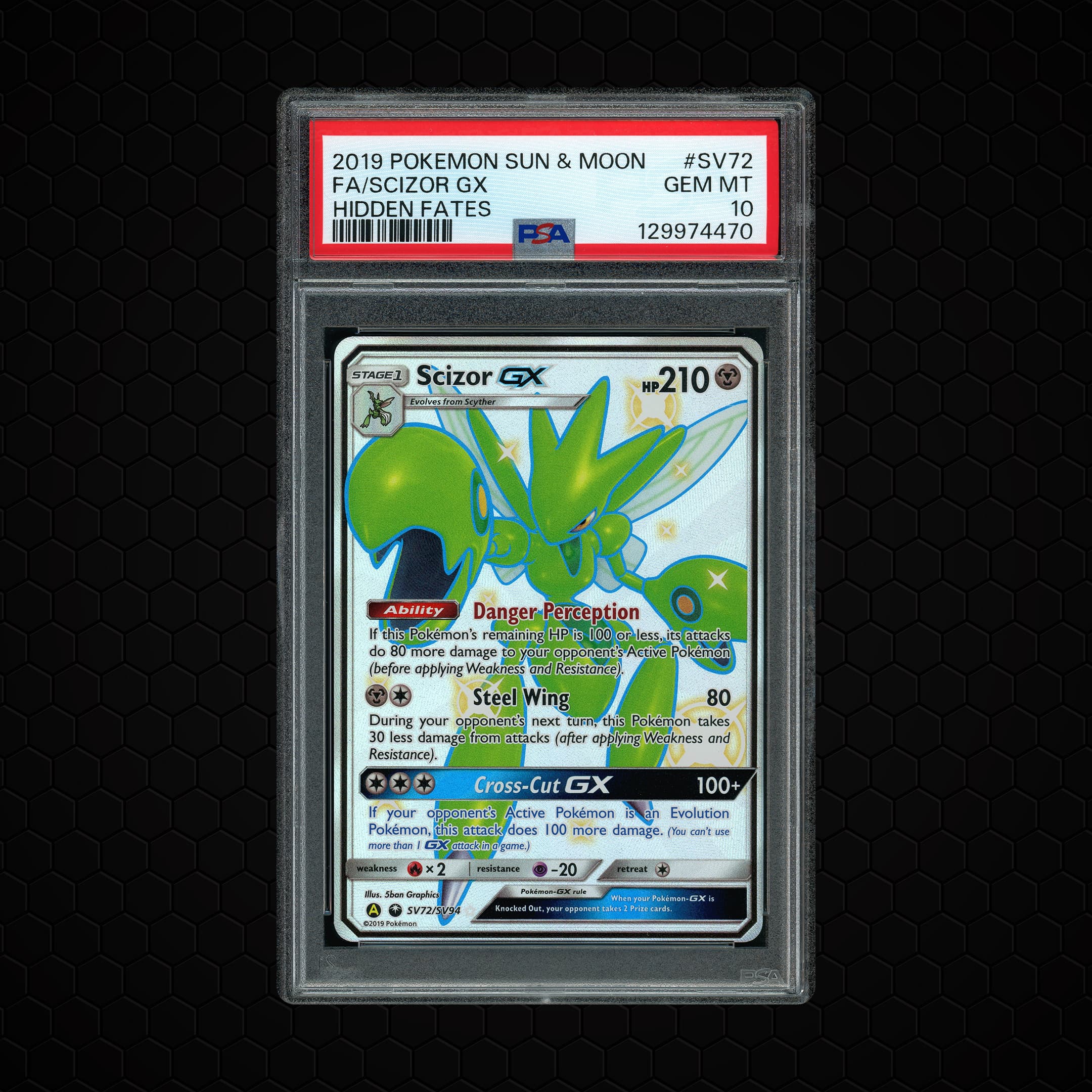 2019 Hidden Fates Scizor GX #SV72 PSA 10