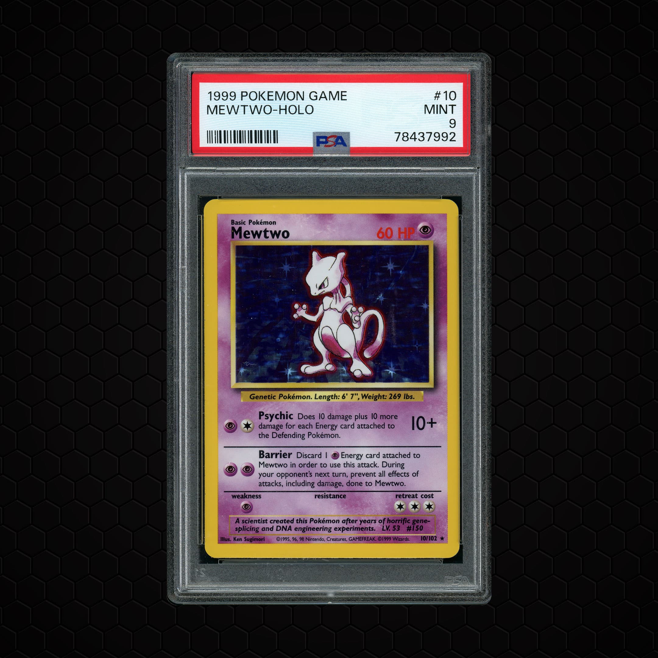 1999 Base Set Unlimited Holo Mewtwo  PSA 9