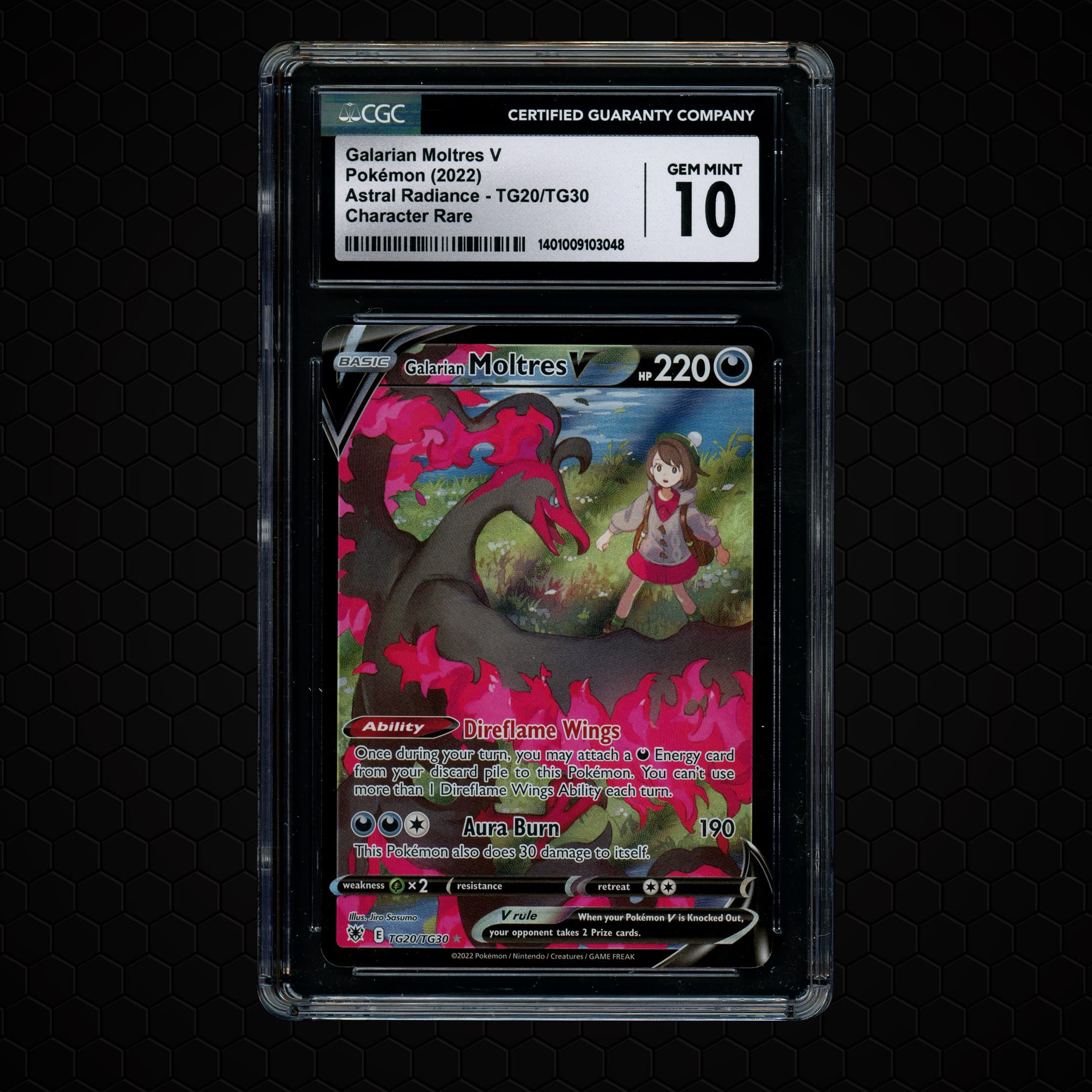 2022 Astral Radiance Character Rare Galarian Moltres V #TG20 CGC 10