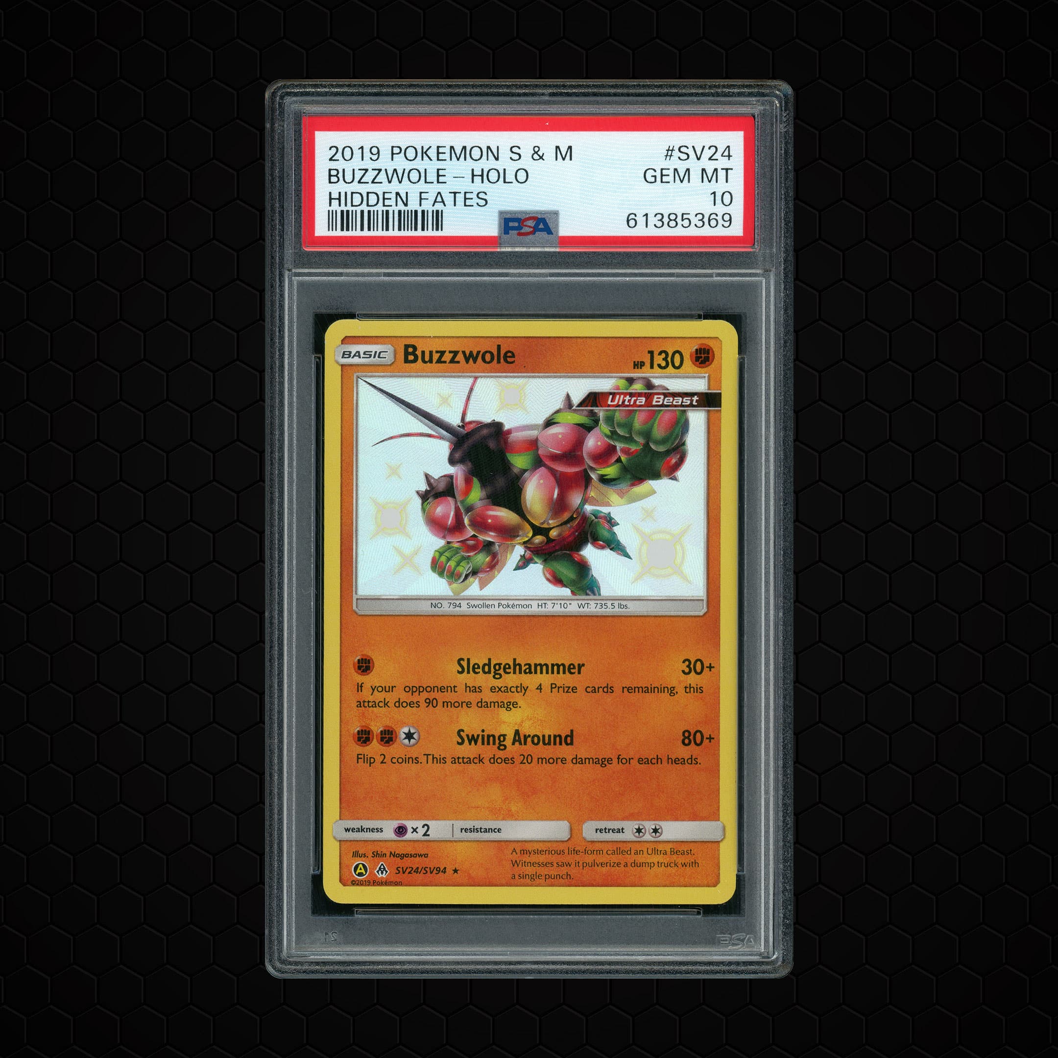 2019 Hidden Fates Buzzwole #SV24 PSA 10