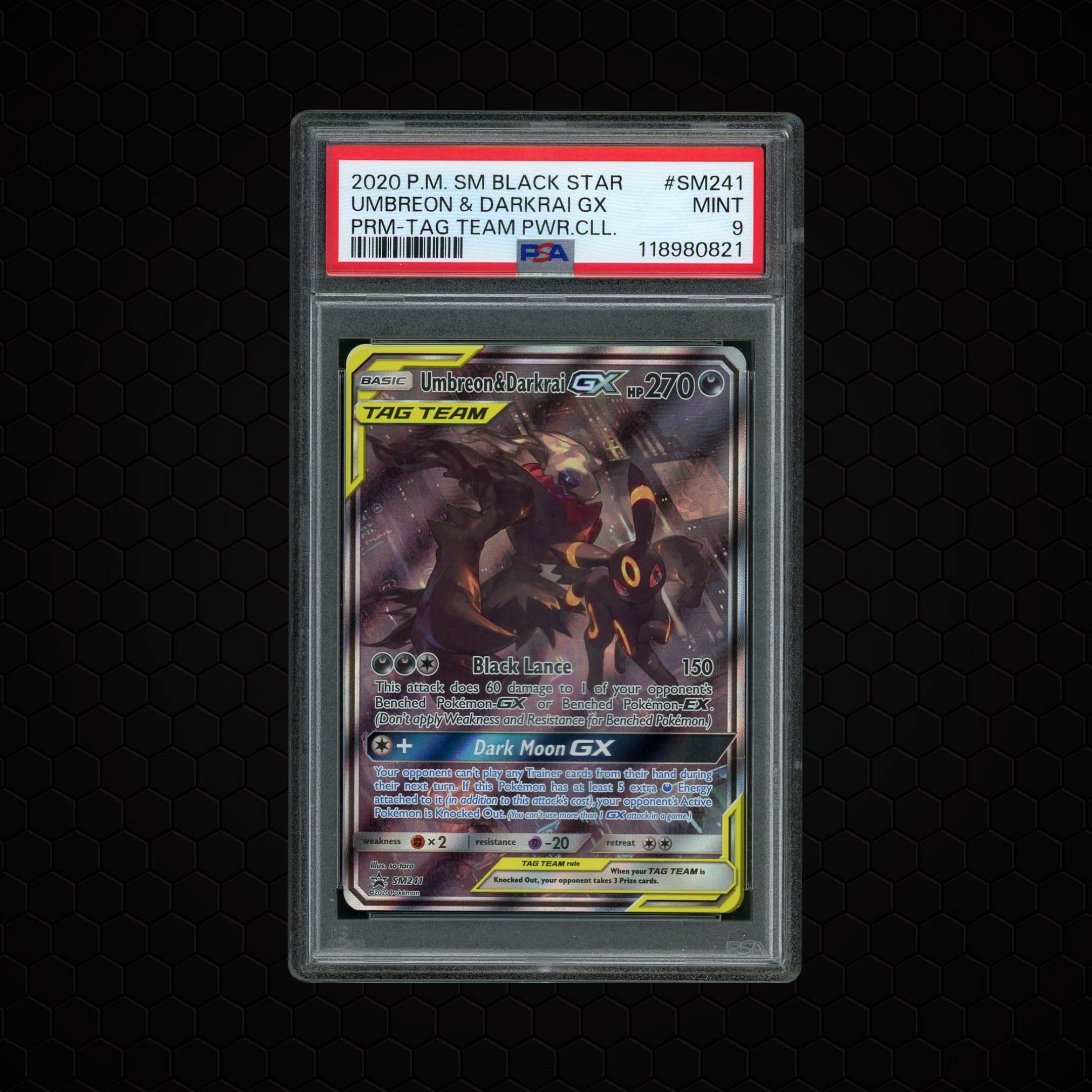 2020 Black Star Promo Umbreon & Darkrai GX #SM241 PSA 9