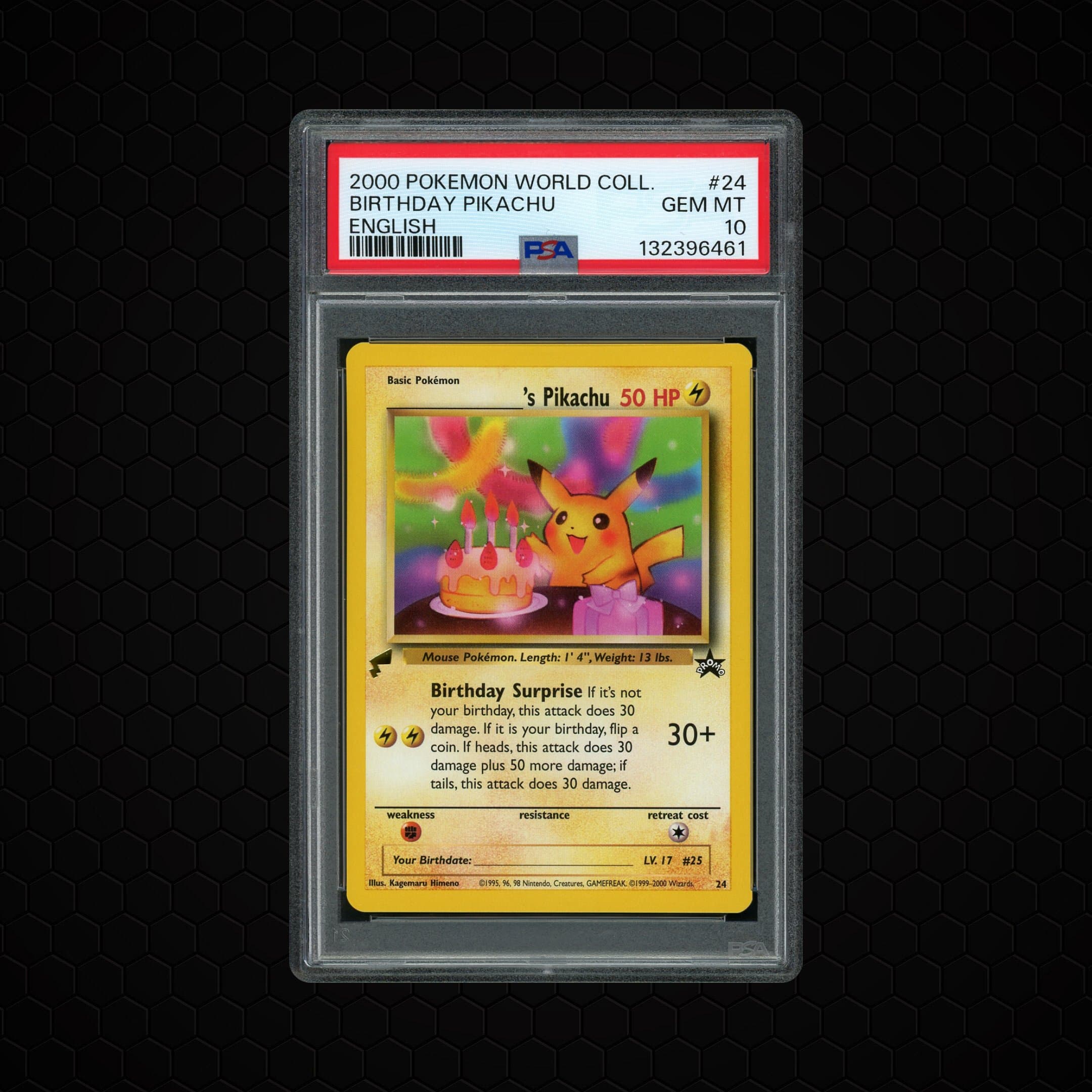 2000 World Collection Birthday Pikachu  PSA 10