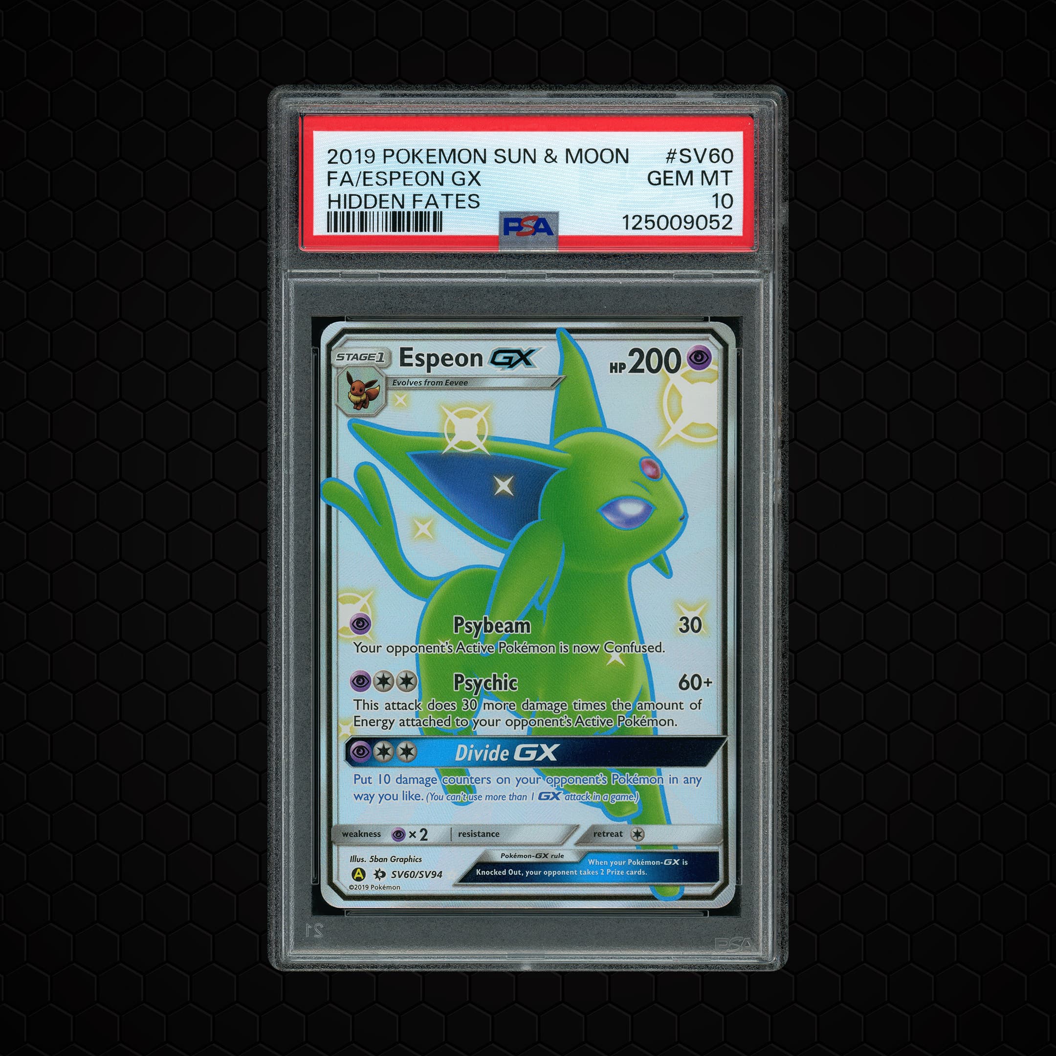 2019 Hidden Fates Espeon GX #SV60 PSA 10