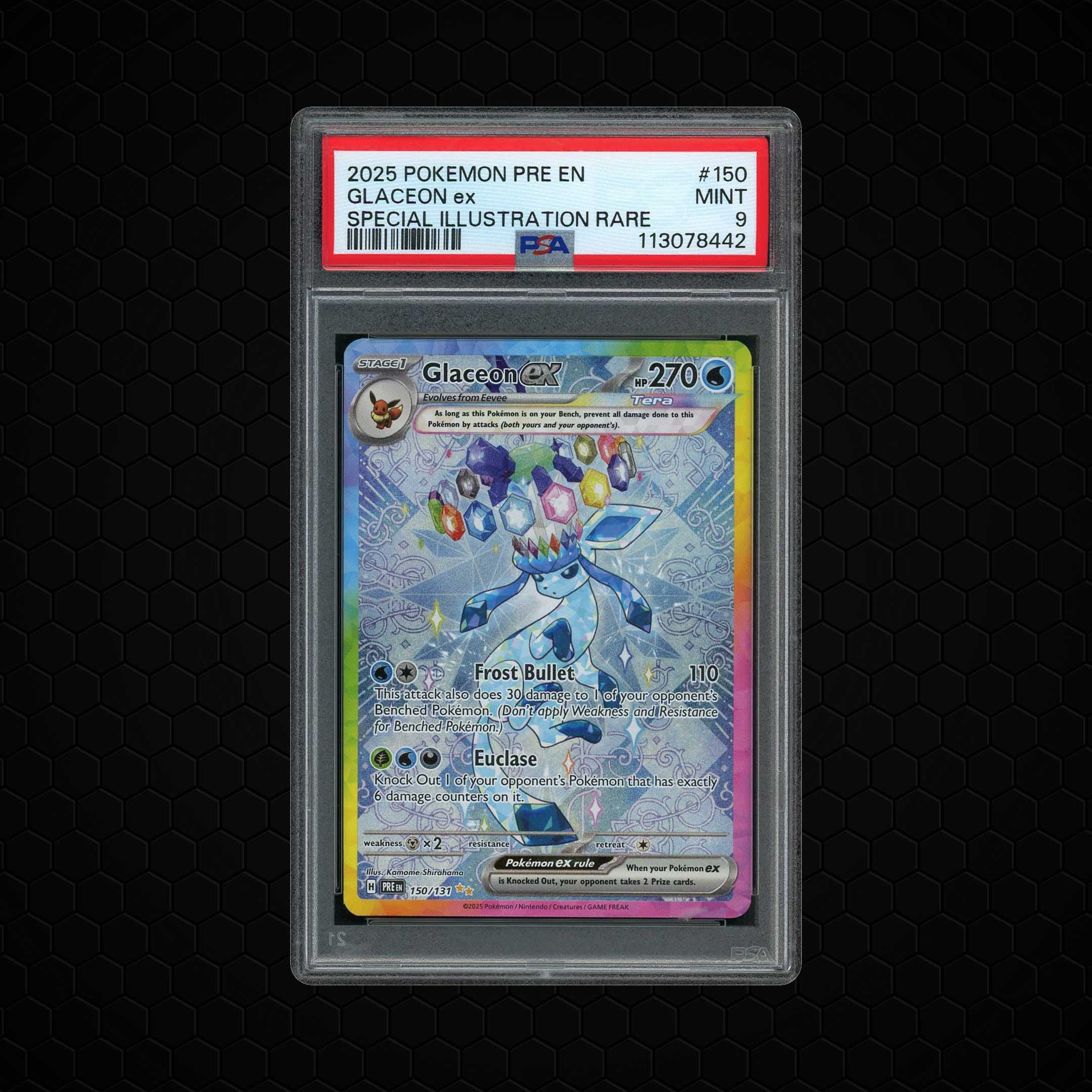 2025 Prismatic Evolutions Glaceon ex  PSA 9