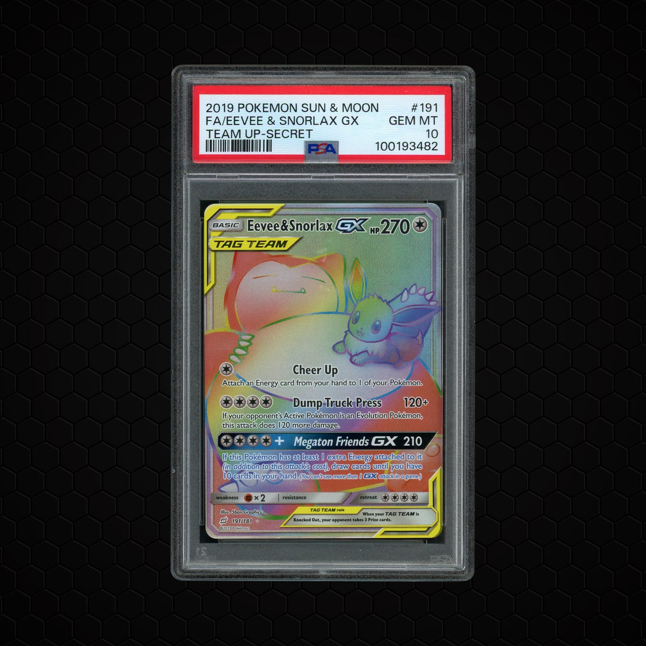 2019 Team Up Eevee & Snorlax GX  PSA 10