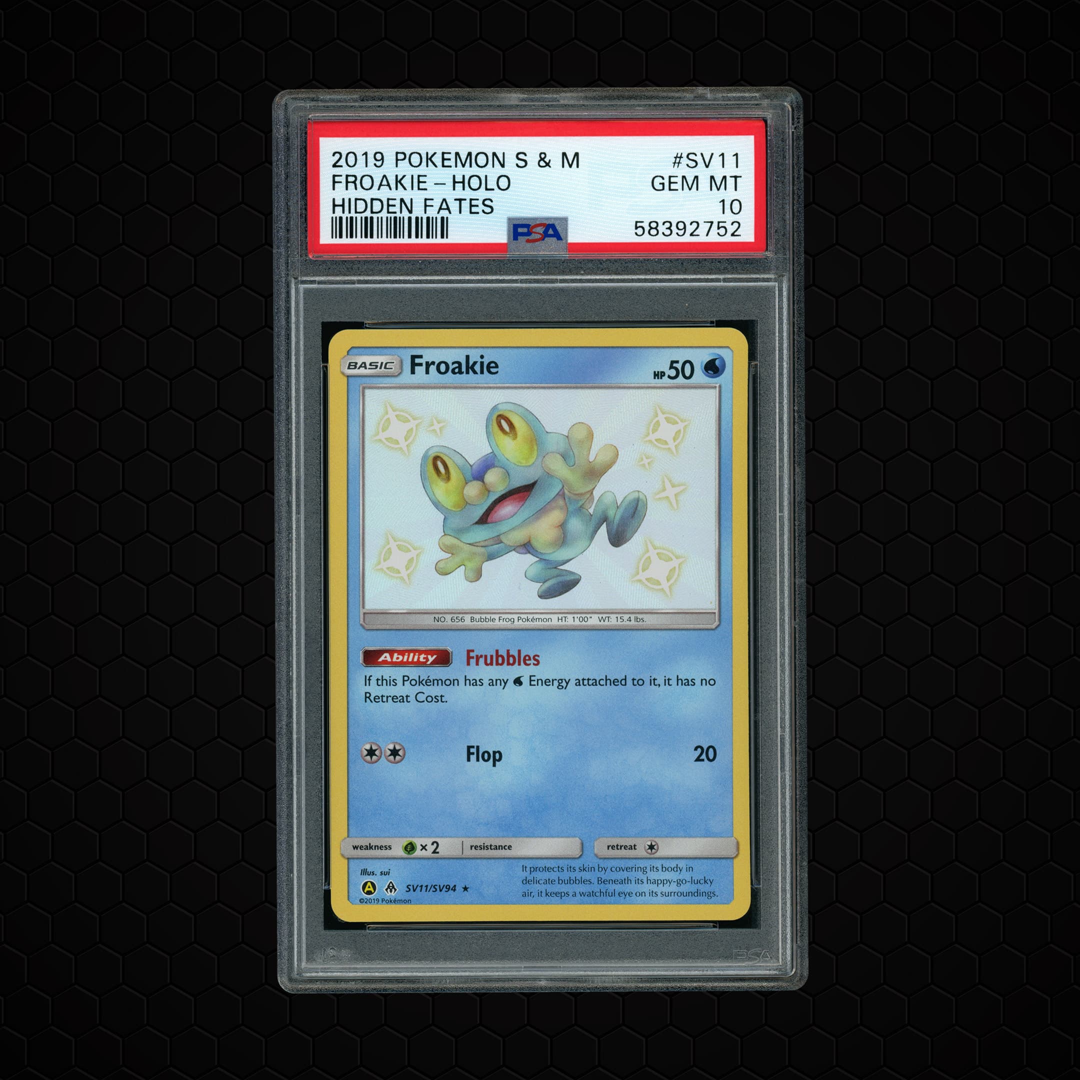2019 Hidden Fates Froakie #SV11 PSA 10