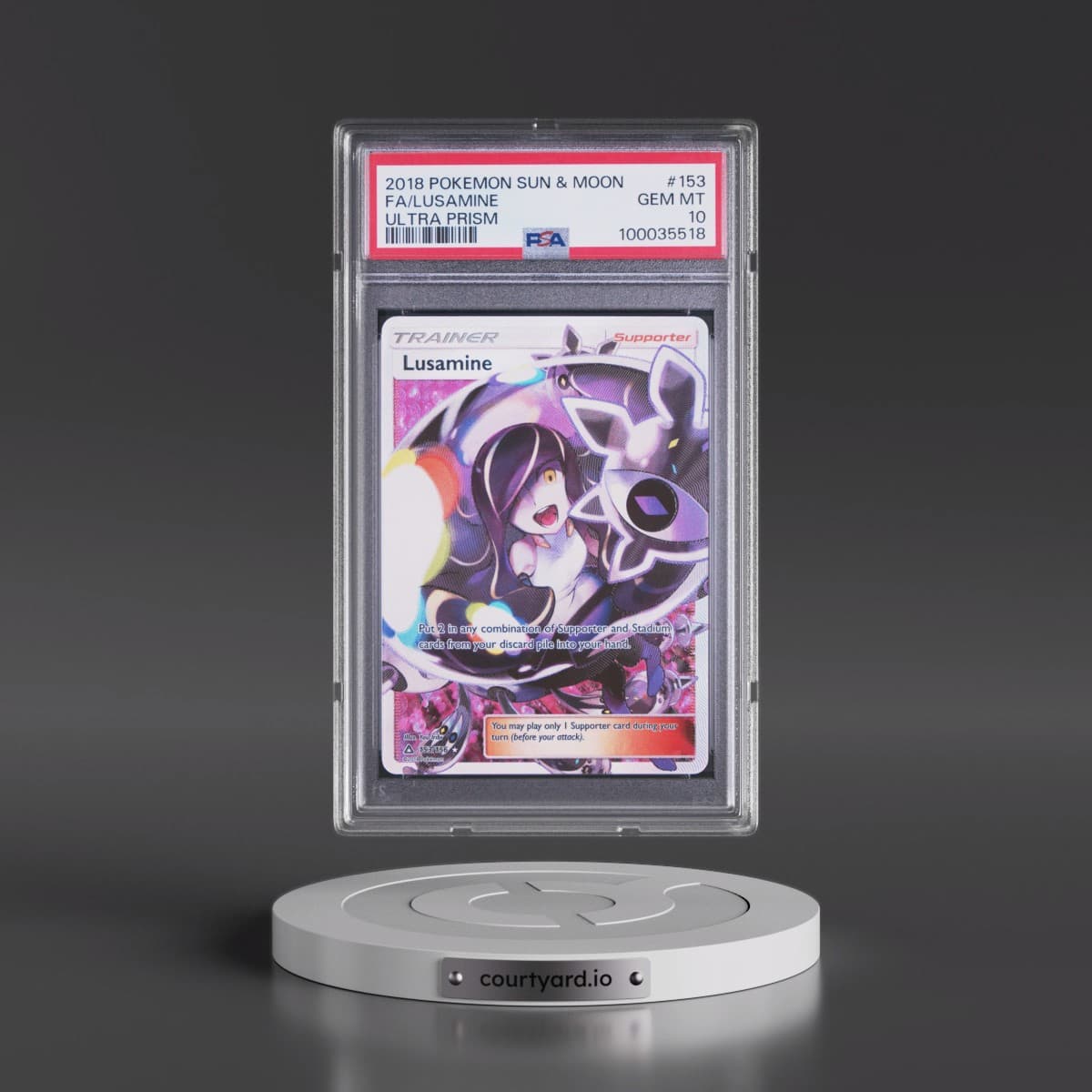 2018 Pokémon Sun & Moon Ultra Prism #153 Lusamine - Full Art (PSA 10 GEM MINT)
