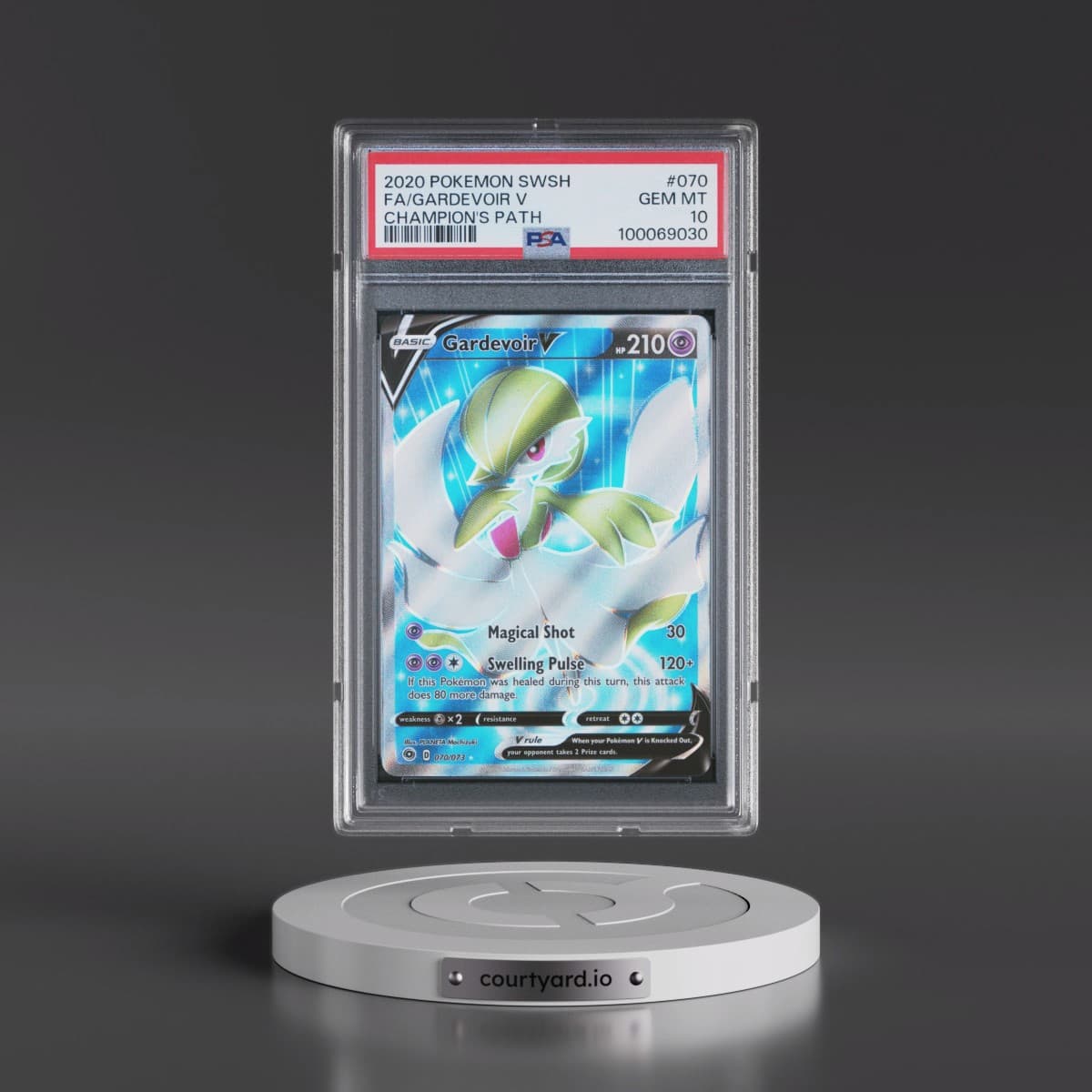 2020 Pokémon Sword & Shield Champion's Path #070 Gardevoir V - Holo Full Art (PSA 10 GEM MINT)