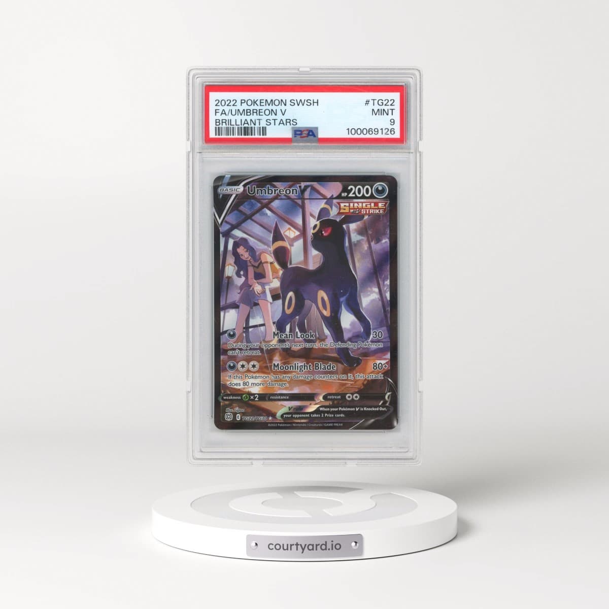 2022 Pokémon Sword & Shield Brilliant Stars #TG22 Umbreon V - Holo Full Art (PSA 9 MINT)