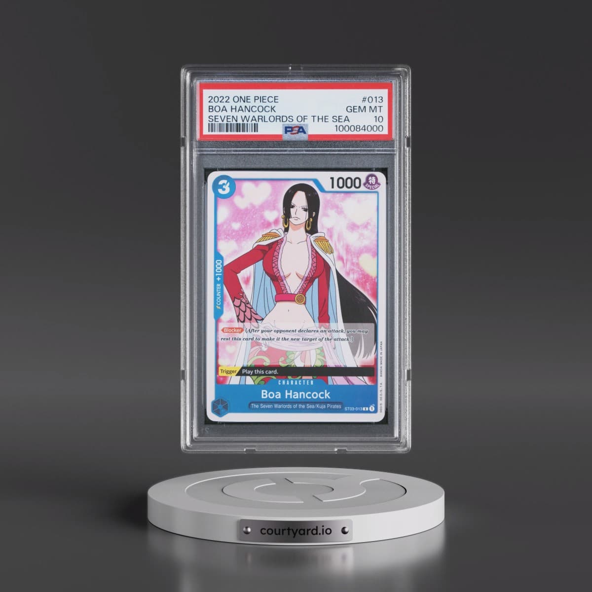 2022 One Piece Starter Deck ST03-the Seven Warlords of the Sea #013 Boa Hancock (PSA 10 GEM MINT)