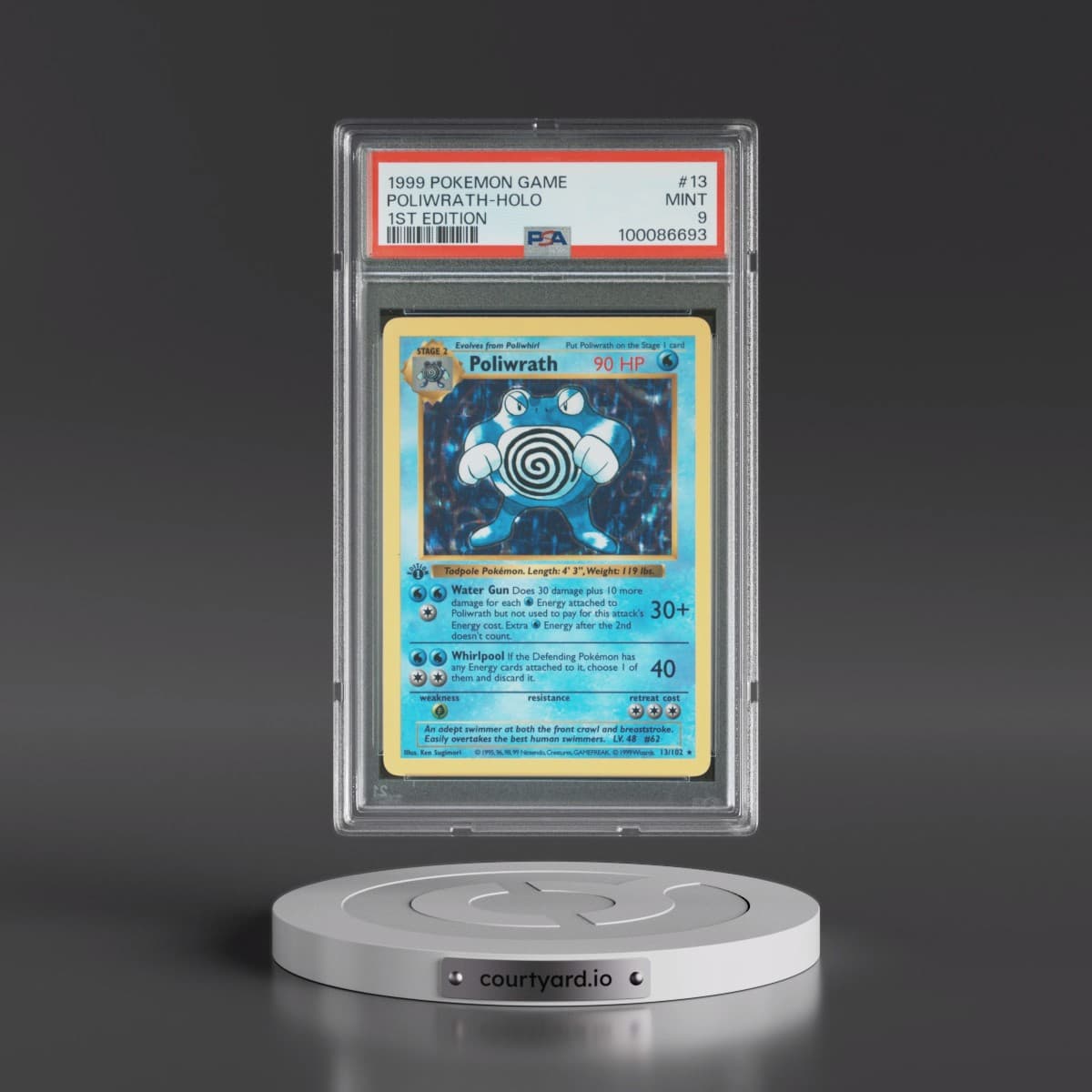 1999 Pokémon Game #13 Poliwrath - 1st Edition Holo (PSA 9 MINT)
