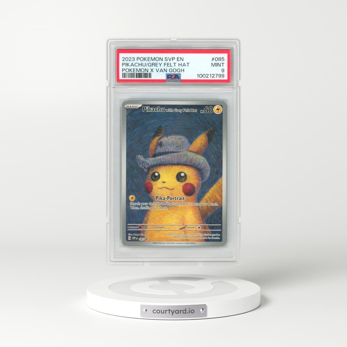 2023 Pokémon Svp EN-SV Black Star Promo #085 Pikachu With Grey Felt Hat - Pokemon X Van Gogh (PSA 9 MINT)