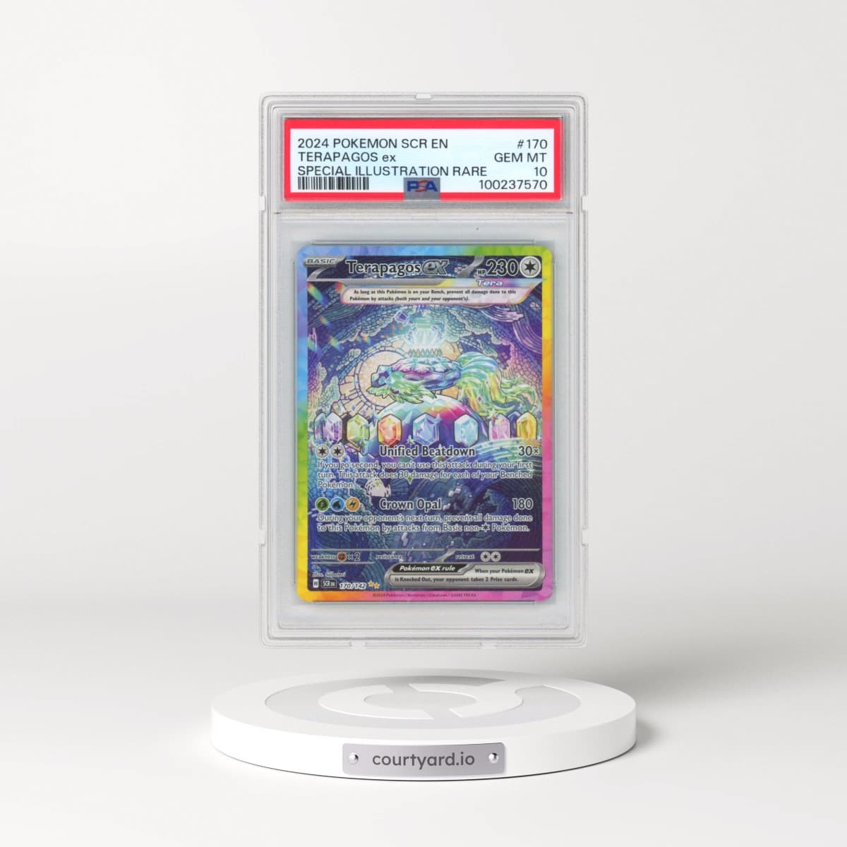 2024 Pokémon Scr EN-Stellar Crown #170 Terapagos EX - Holo Special Illustration Rare (PSA 10 GEM MINT)