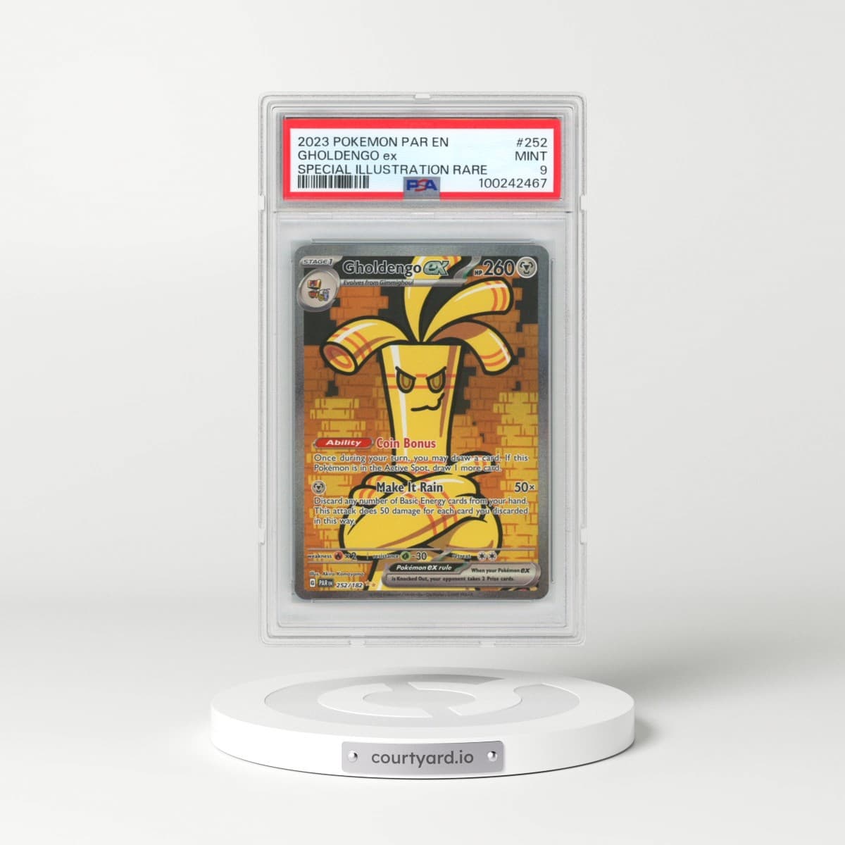 2023 Pokémon Par EN-Paradox Rift #252 Gholdengo EX - Holo Special Illustration Rare (PSA 9 MINT)