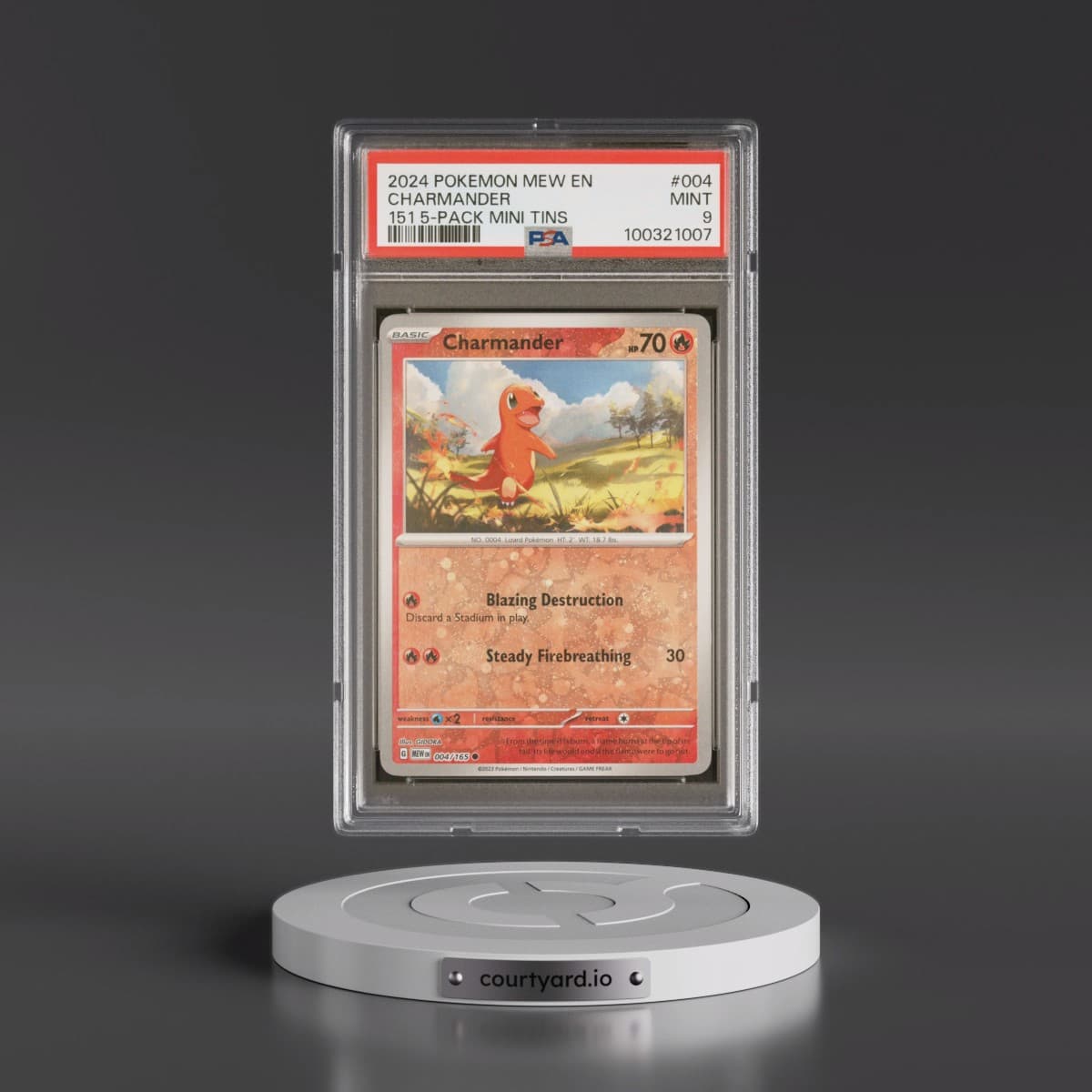 2024 Pokémon Mew EN-151 #004 Charmander - 151 5-Pack Mini Tins (PSA 9 MINT)