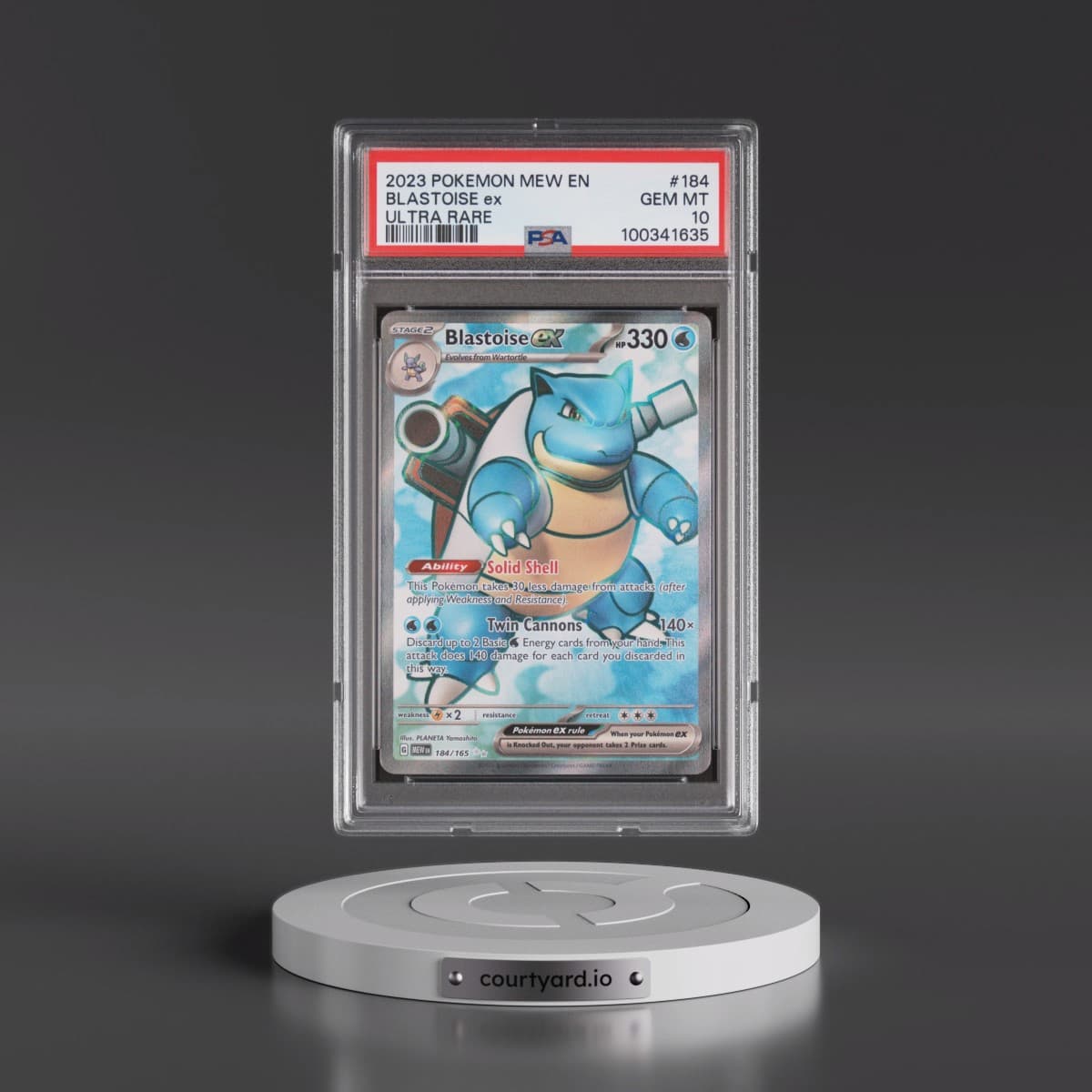 2023 Pokémon Mew EN-151 #184 Blastoise EX - Holo Ultra Rare (PSA 10 GEM MINT)
