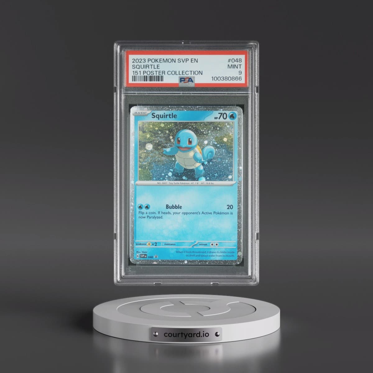 2023 Pokémon Svp EN-SV Black Star Promo #048 Squirtle - 151 Poster Collection (PSA 9 MINT)