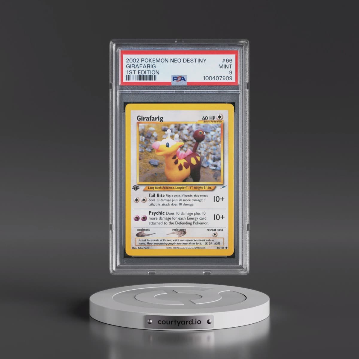 2002 Pokémon Neo Destiny #66 Girafarig - 1st Edition (PSA 9 MINT)