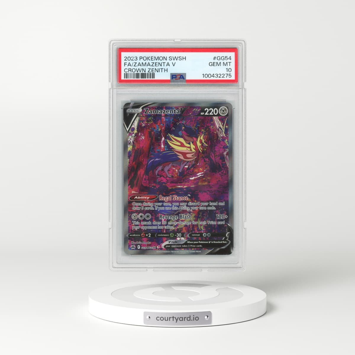 2023 Pokémon Sword and Shield Crown Zenith #GG54 Zamazenta V - Holo Full Art (PSA 10 GEM MINT)