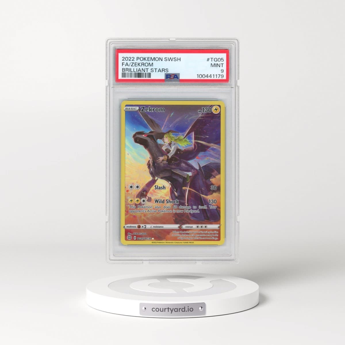 2022 Pokémon Sword & Shield Brilliant Stars #TG05 Zekrom - Full Art (PSA 9 MINT)