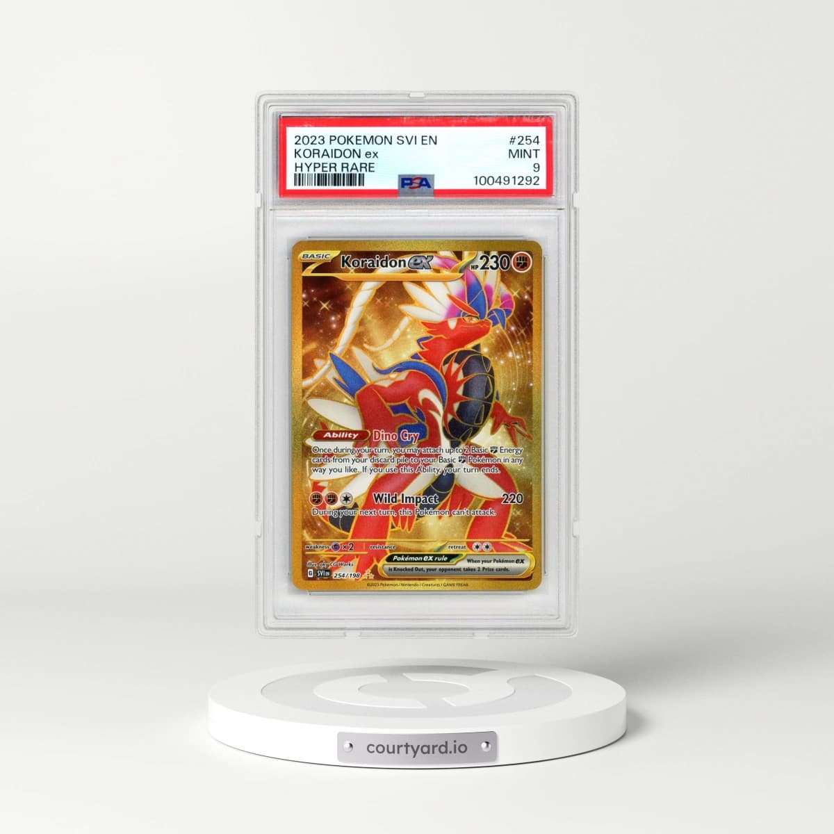 2023 Pokémon Svi EN-Scarlet & Violet #254 Koraidon EX - Holo Hyper Rare (PSA 9 MINT)