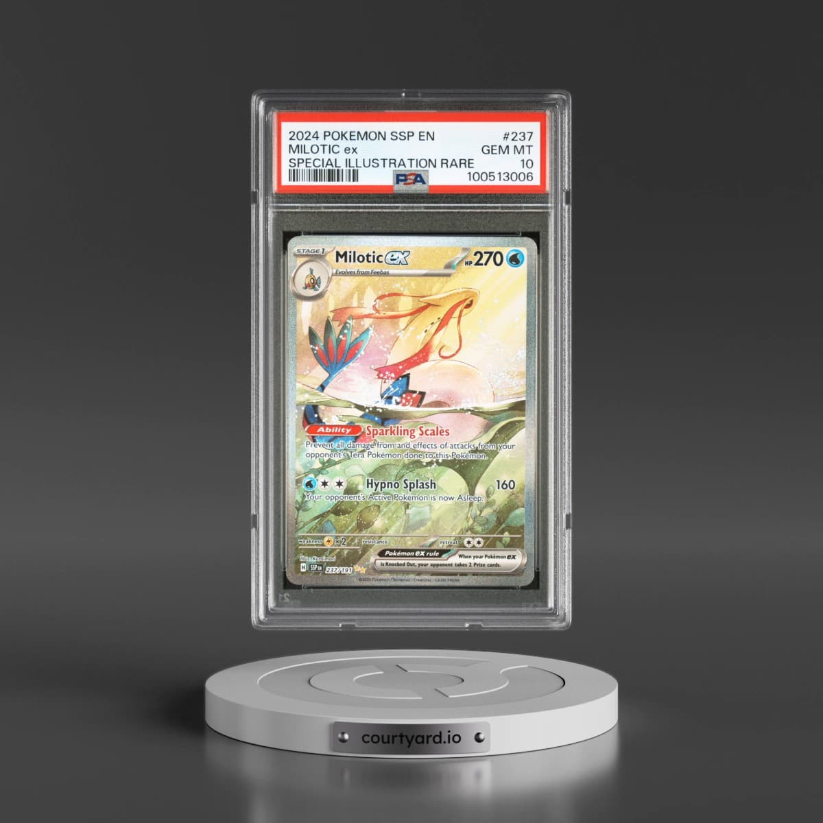 2024 Pokémon Ssp EN-Surging Sparks #237 Milotic EX - Holo Special Illustration Rare (PSA 10 GEM MINT)