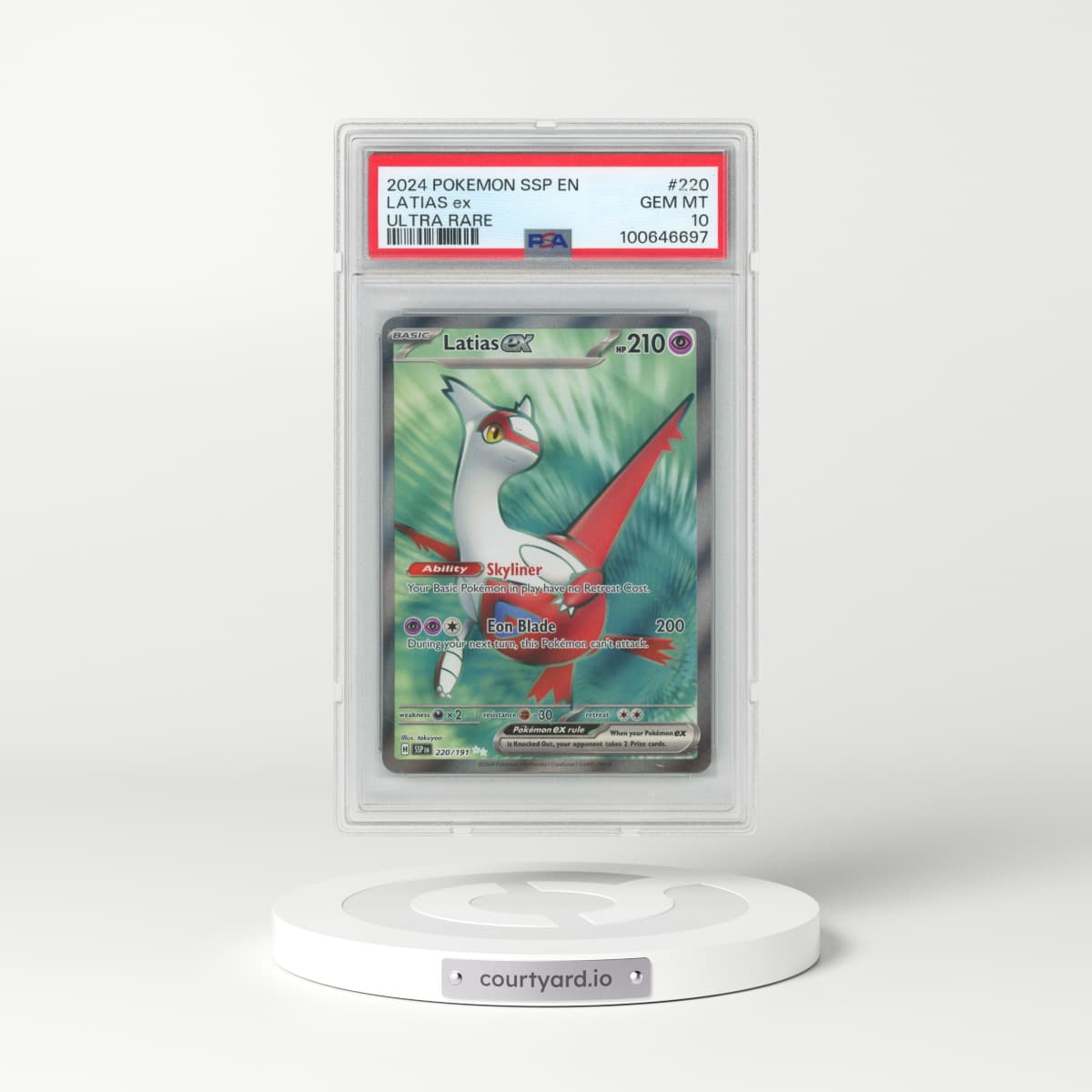 2024 Pokémon Ssp EN-Surging Sparks #220 Latias EX - Holo Ultra Rare (PSA 10 GEM MINT)
