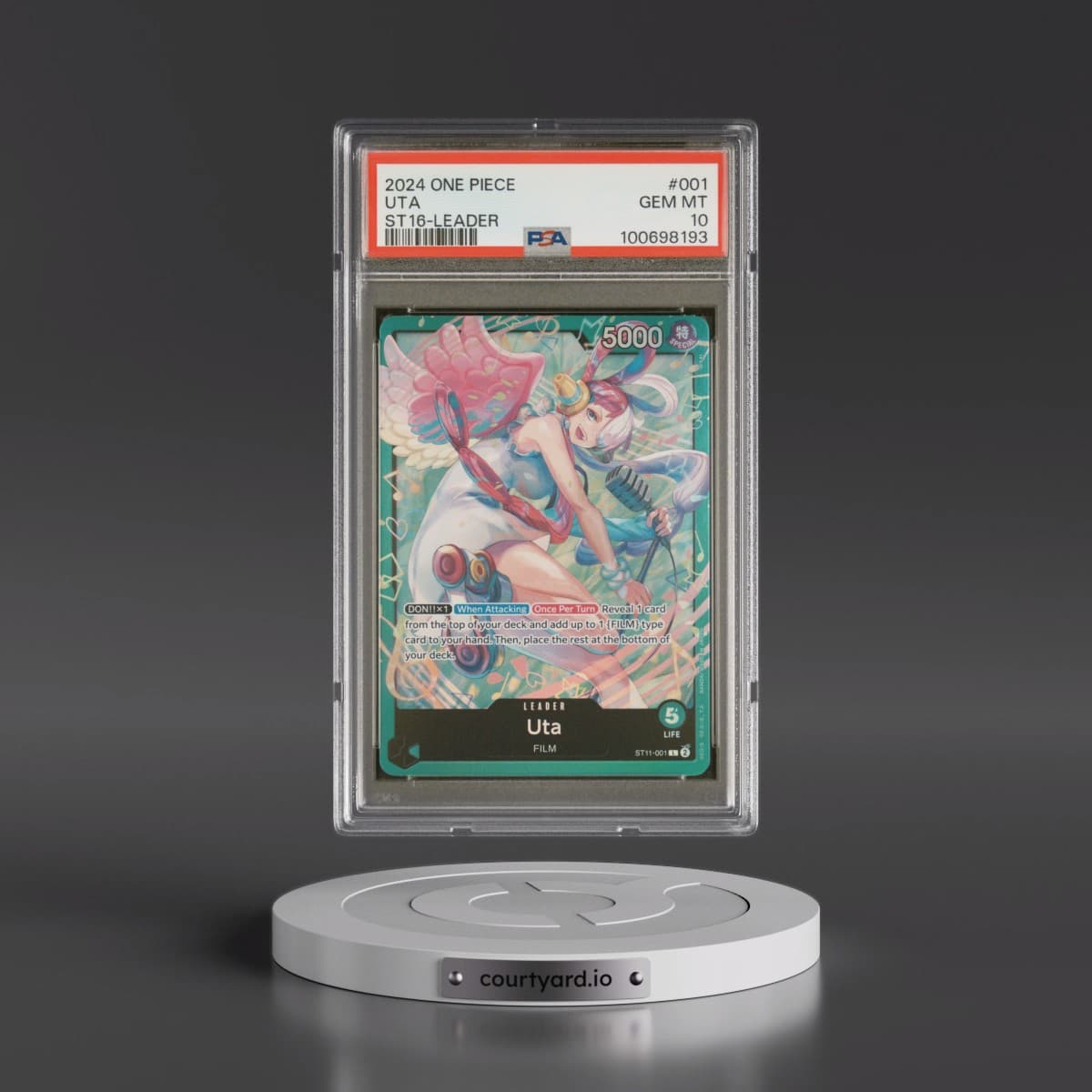 2024 One Piece Starter Deck ST16-Green Uta #001 Uta - Leader (PSA 10 GEM MINT)