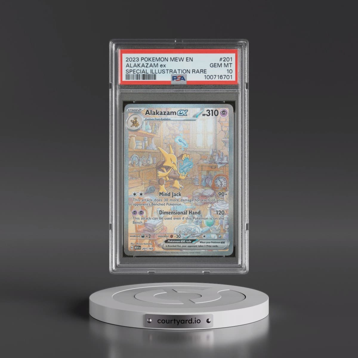 2023 Pokémon Mew EN-151 #201 Alakazam EX - Holo Special Illustration Rare (PSA 10 GEM MINT)