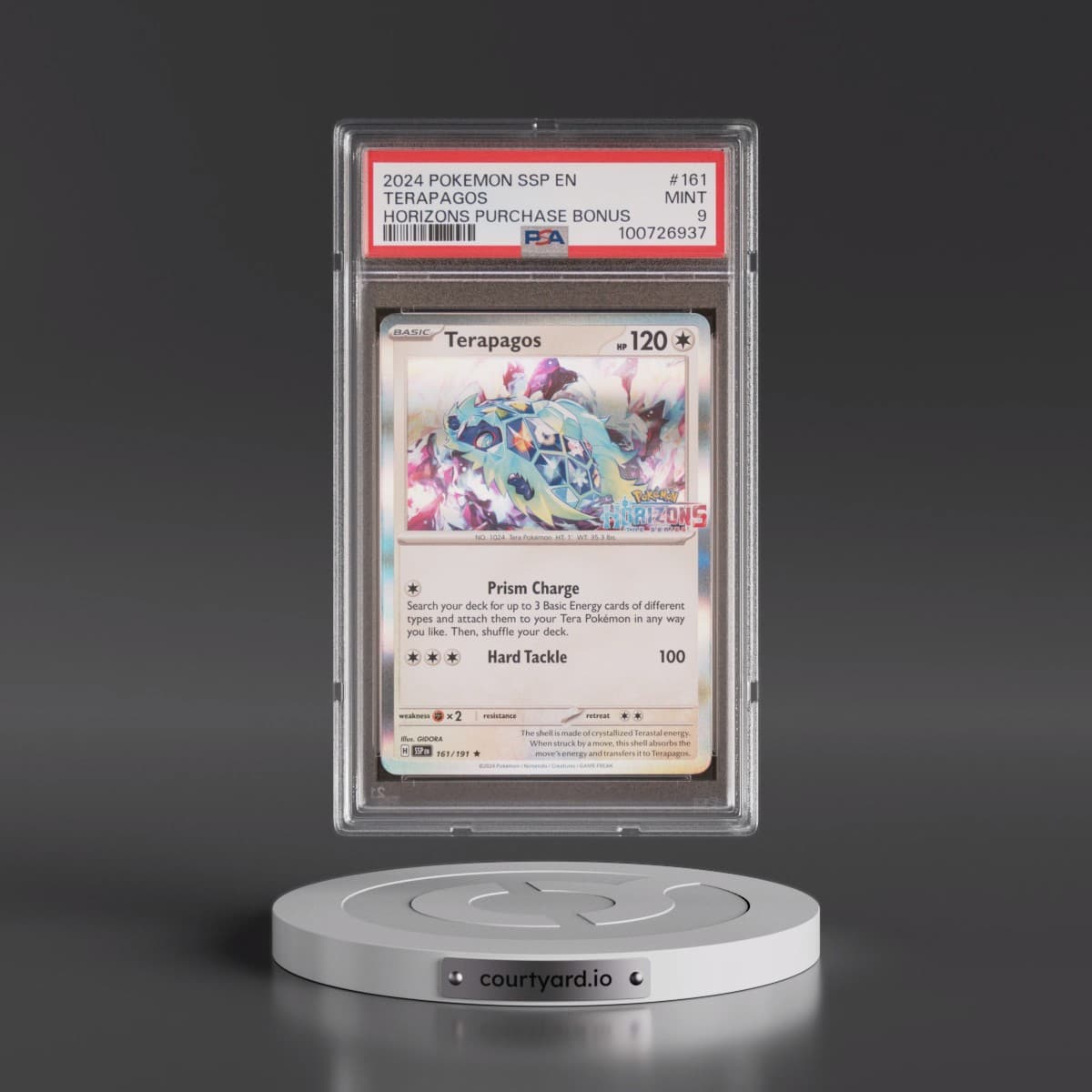 2024 Pokémon Ssp EN-Surging Sparks #161 Terapagos - Pokemon Horizons Purchase Bonus (PSA 9 MINT)