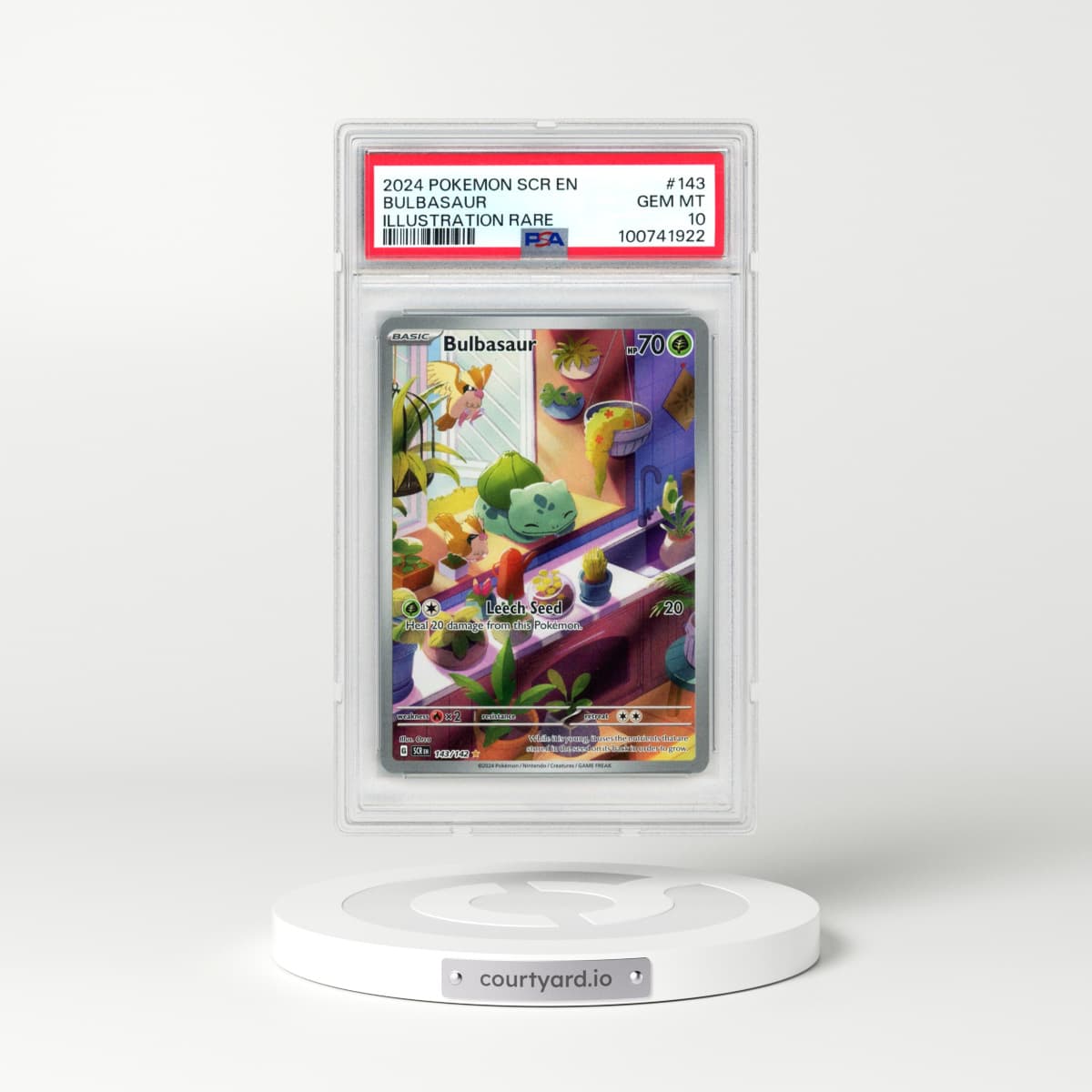 2024 Pokémon Scr EN-Stellar Crown #143 Bulbasaur - Illustration Rare (PSA 10 GEM MINT)