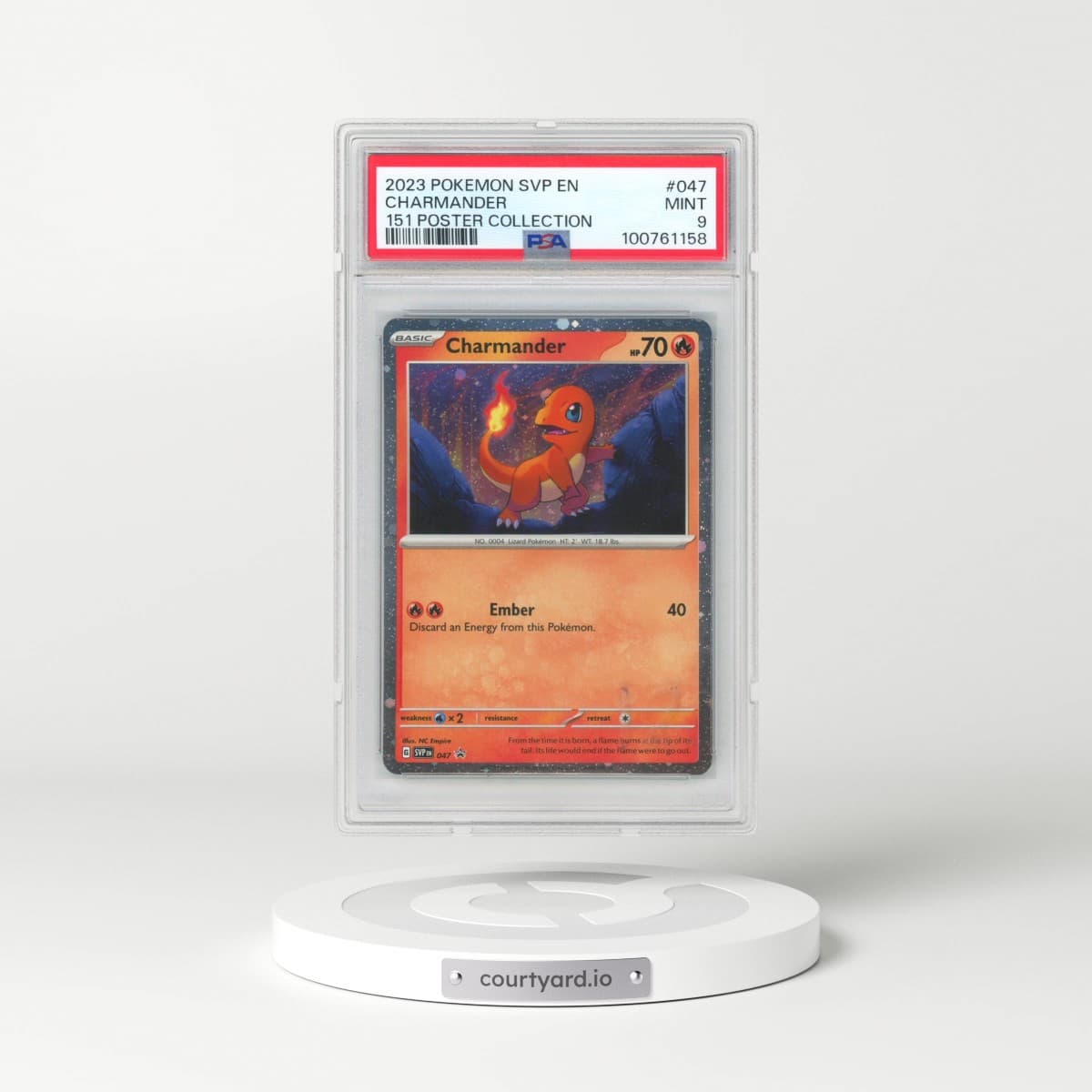2023 Pokémon Svp EN-SV Black Star Promo #047 Charmander - 151 Poster Collection (PSA 9 MINT)