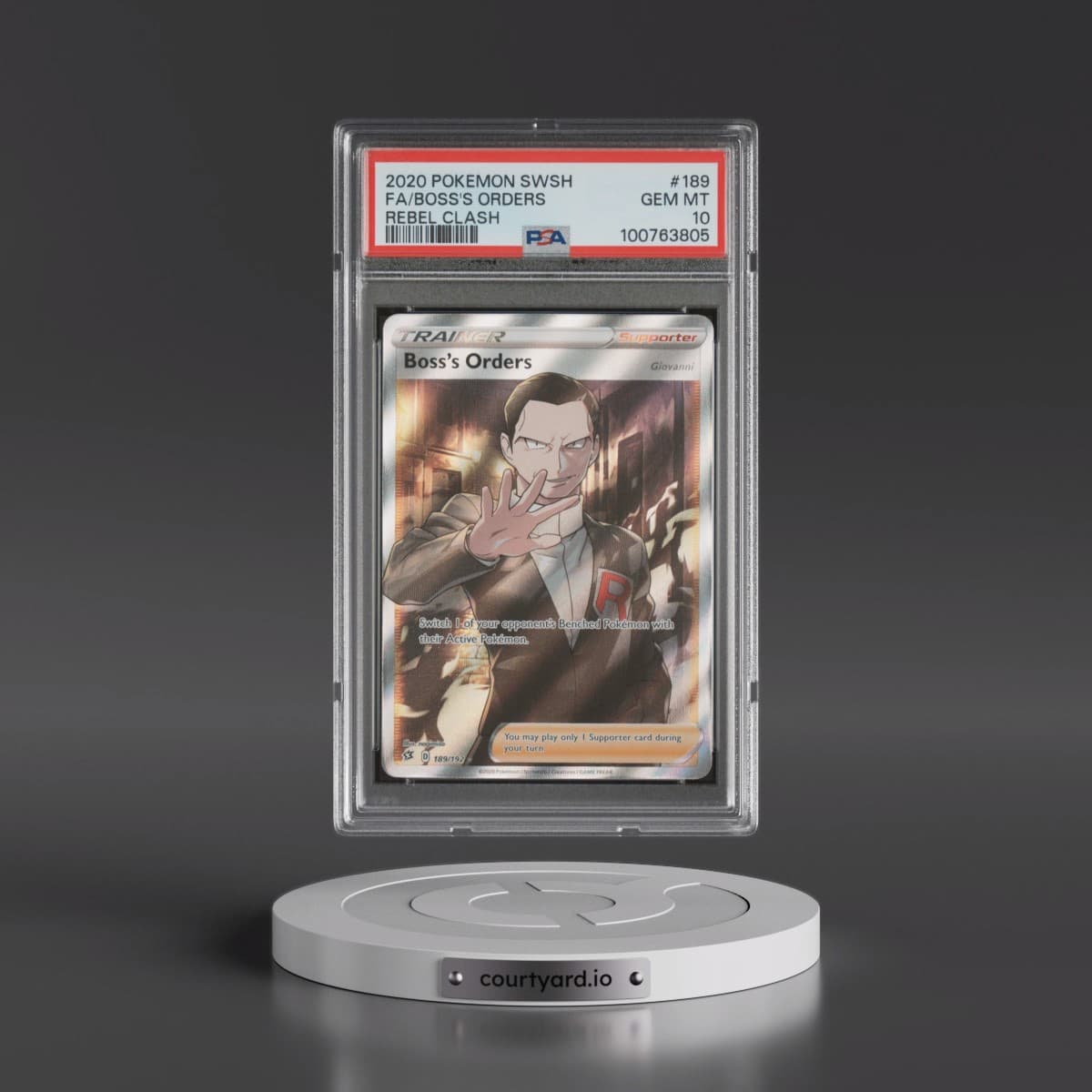 2020 Pokémon Sword & Shield Rebel Clash #189 Boss's Orders - Full Art (PSA 10 GEM MINT)