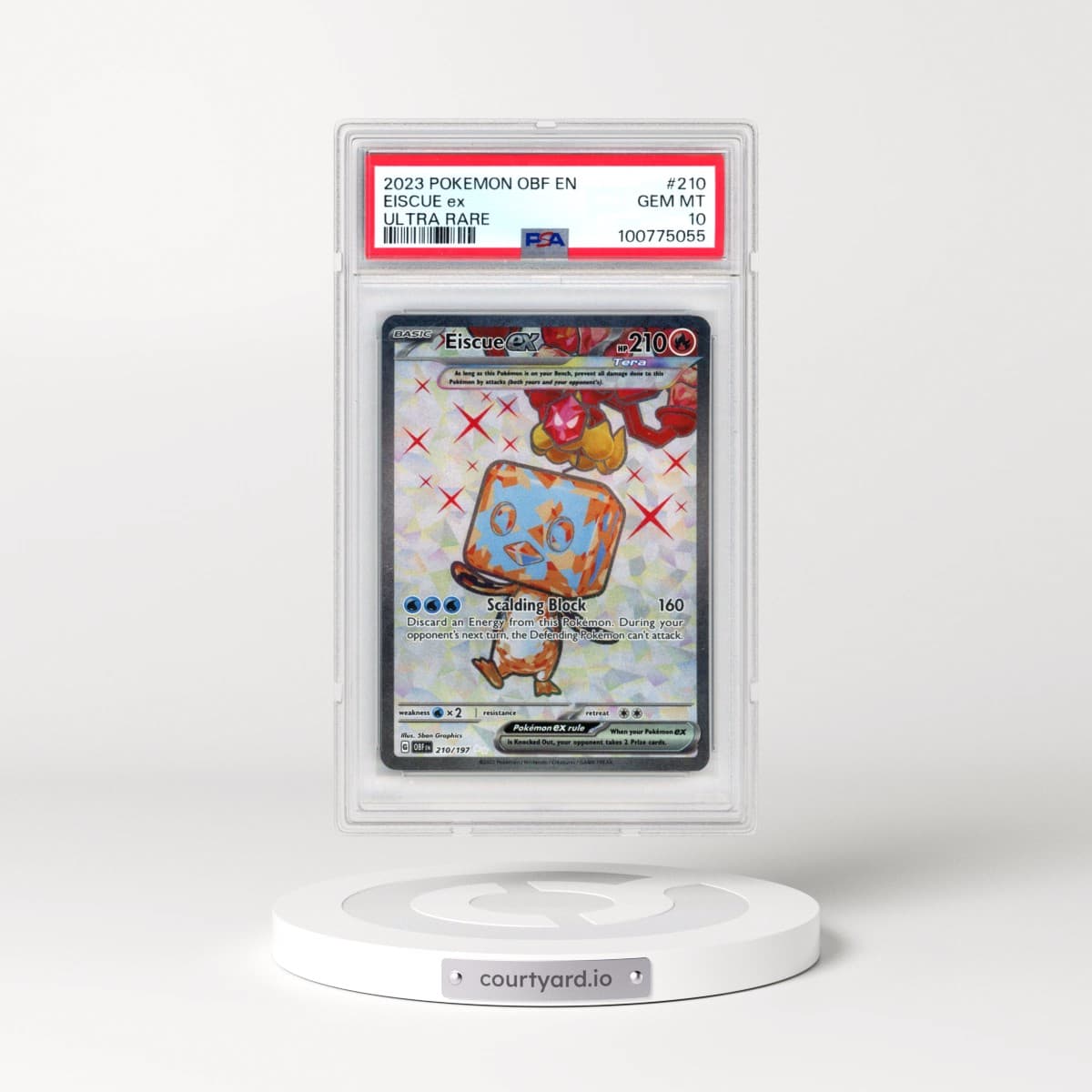 2023 Pokémon Obf EN-Obsidian Flames #210 Eiscue EX - Holo Ultra Rare (PSA 10 GEM MINT)