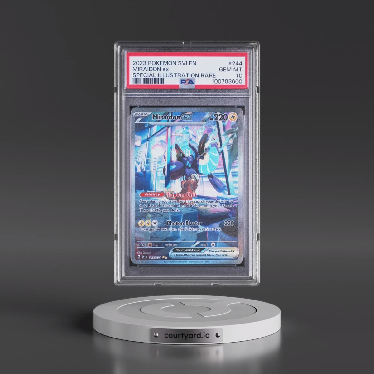 2023 Pokémon Svi EN-Scarlet & Violet #244 Miraidon EX - Holo Special Illustration Rare (PSA 10 GEM MINT)