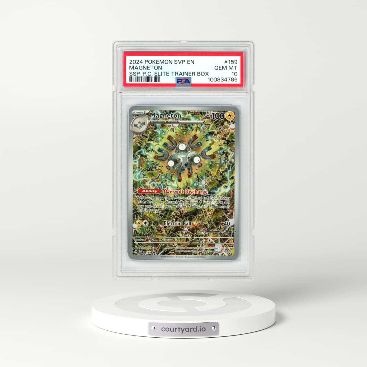 2024 Pokémon Svp EN-SV Black Star Promo #159 Magneton - Surging Sparks Pokemon Center Elite Trainer Box (PSA 10 GEM MINT)