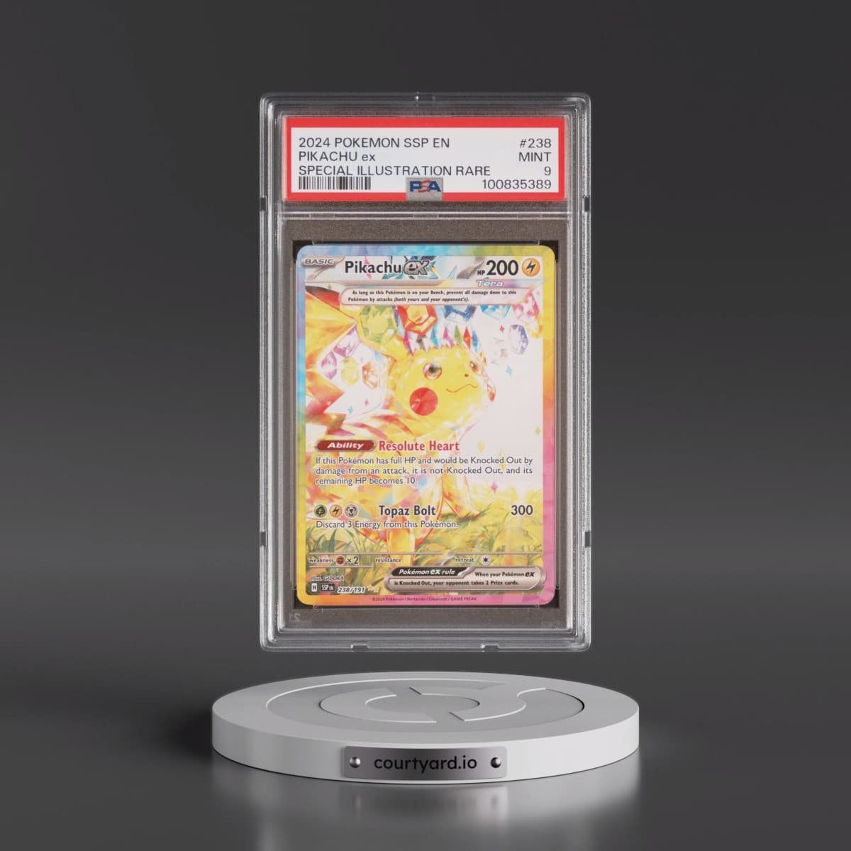 2024 Pokémon Ssp EN-Surging Sparks #238 Pikachu EX - Holo Special Illustration Rare (PSA 9 MINT)