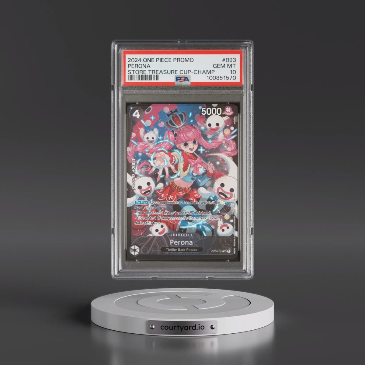 2024 One Piece Promos #093 Perona - Store Treasure Cup-Champion (PSA 10 GEM MINT)