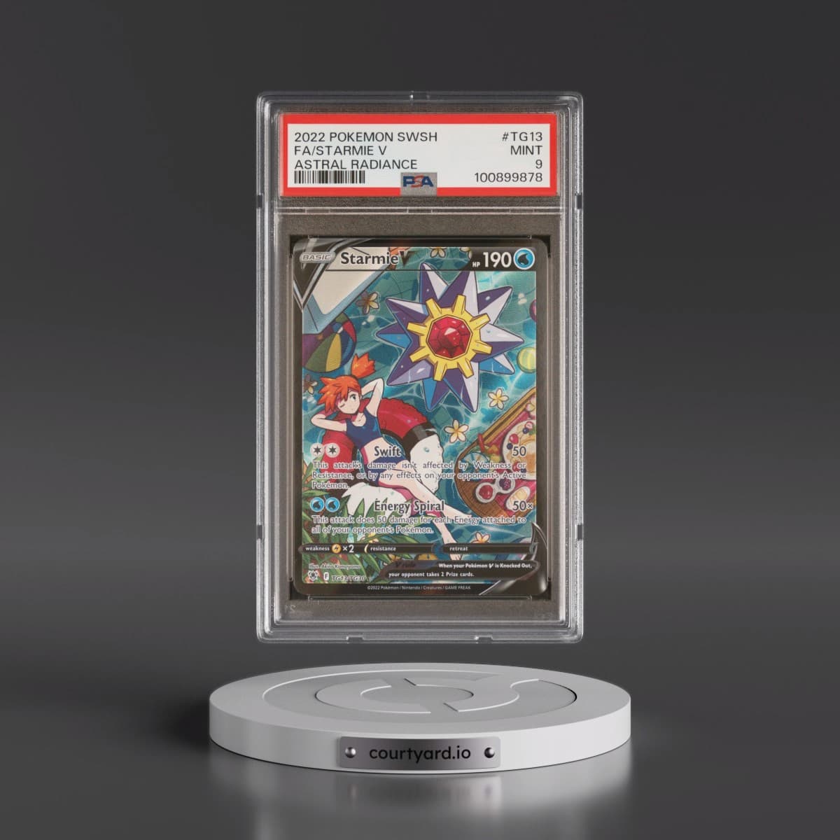 2022 Pokémon Sword & Shield Astral Radiance #TG13 Starmie V - Holo Full Art (PSA 9 MINT)
