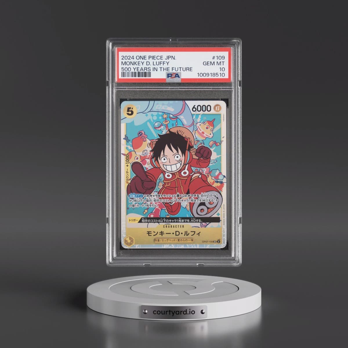 2024 One Piece Japanese OP07-500 Years in the Future #109 Monkey D. Luffy (PSA 10 GEM MINT)