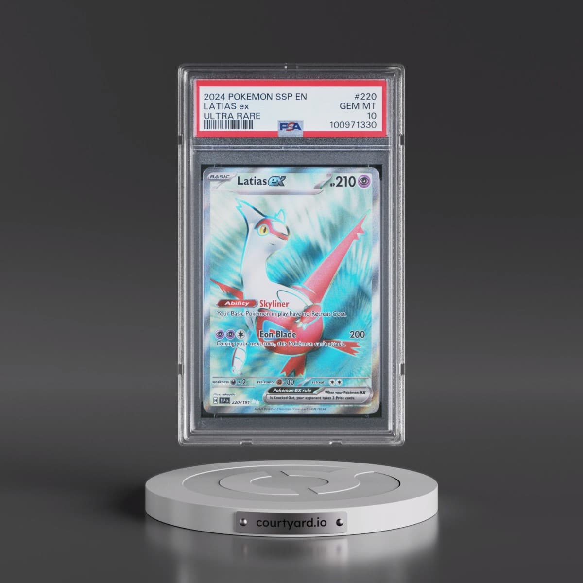 2024 Pokémon Ssp EN-Surging Sparks #220 Latias EX - Holo Ultra Rare (PSA 10 GEM MINT)