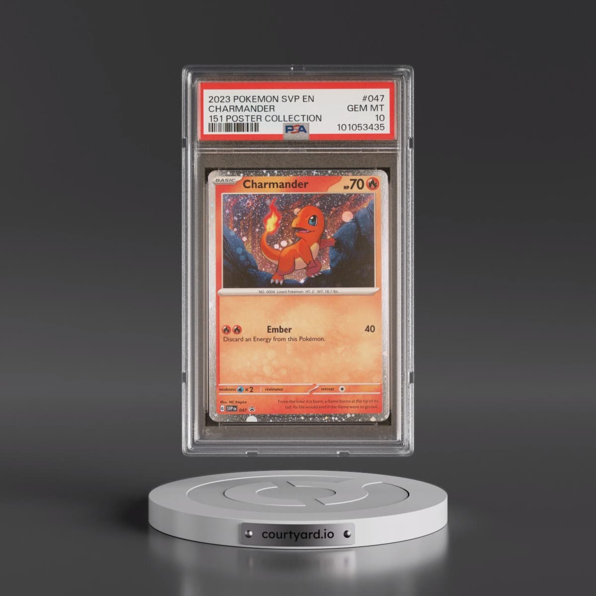 2023 Pokémon Svp EN-SV Black Star Promo #047 Charmander - 151 Poster Collection (PSA 10 GEM MINT)