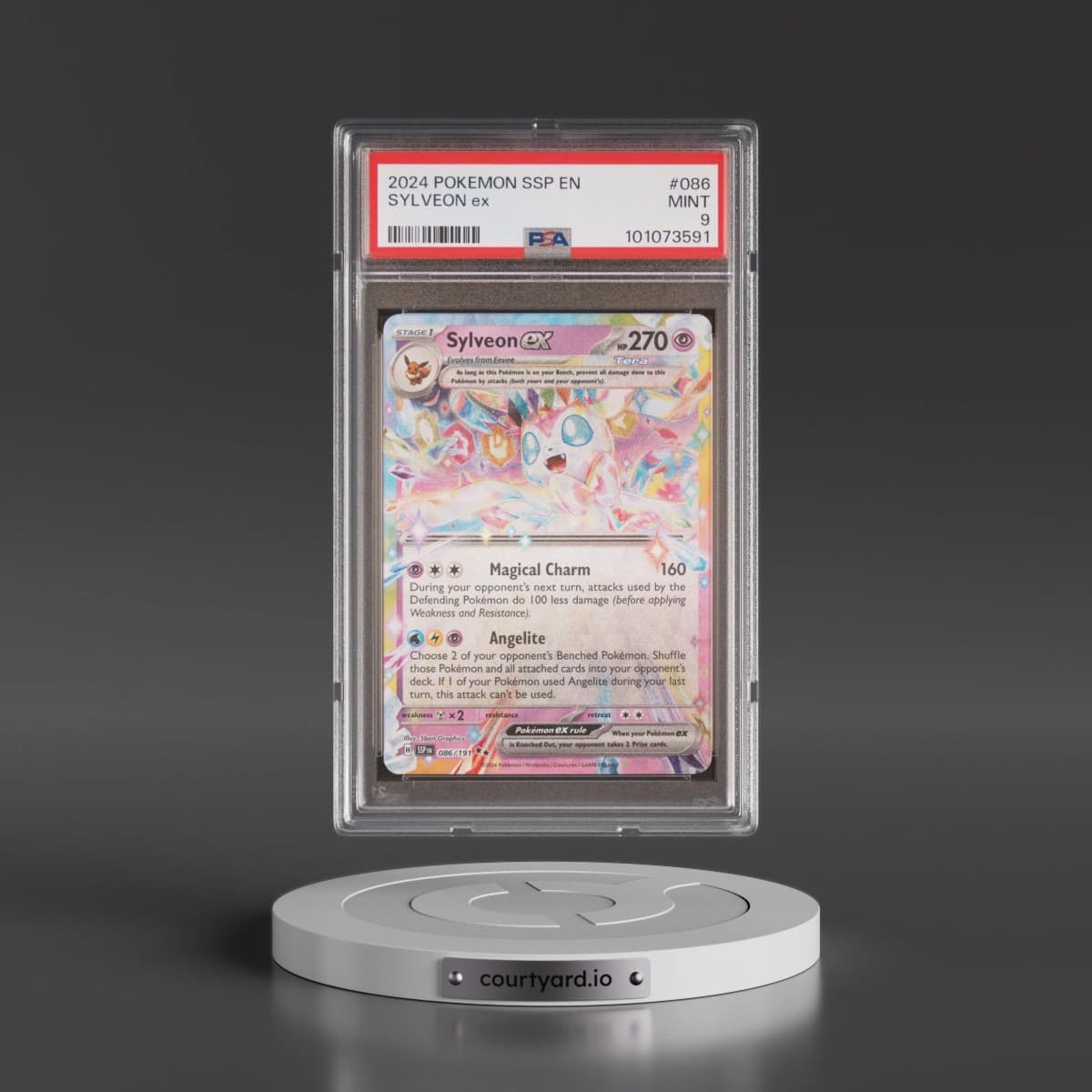 2024 Pokémon Ssp EN-Surging Sparks #086 Sylveon EX - Holo (PSA 9 MINT)