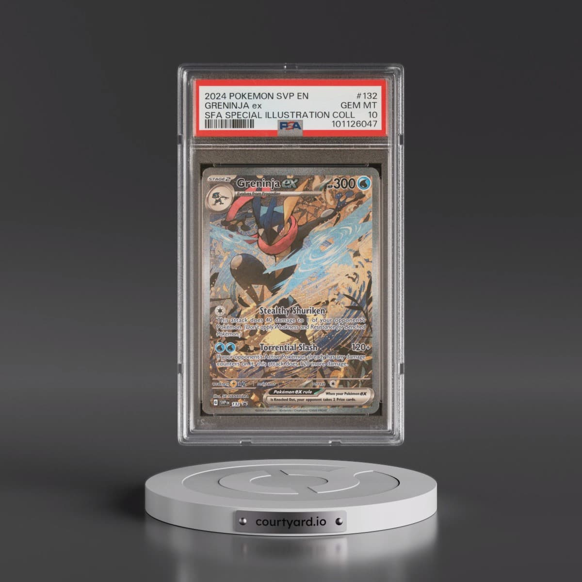 2024 Pokémon Svp EN-SV Black Star Promo #132 Greninja EX - Holo Shrouded Fable Special Illustration Collection (PSA 10 GEM MINT)