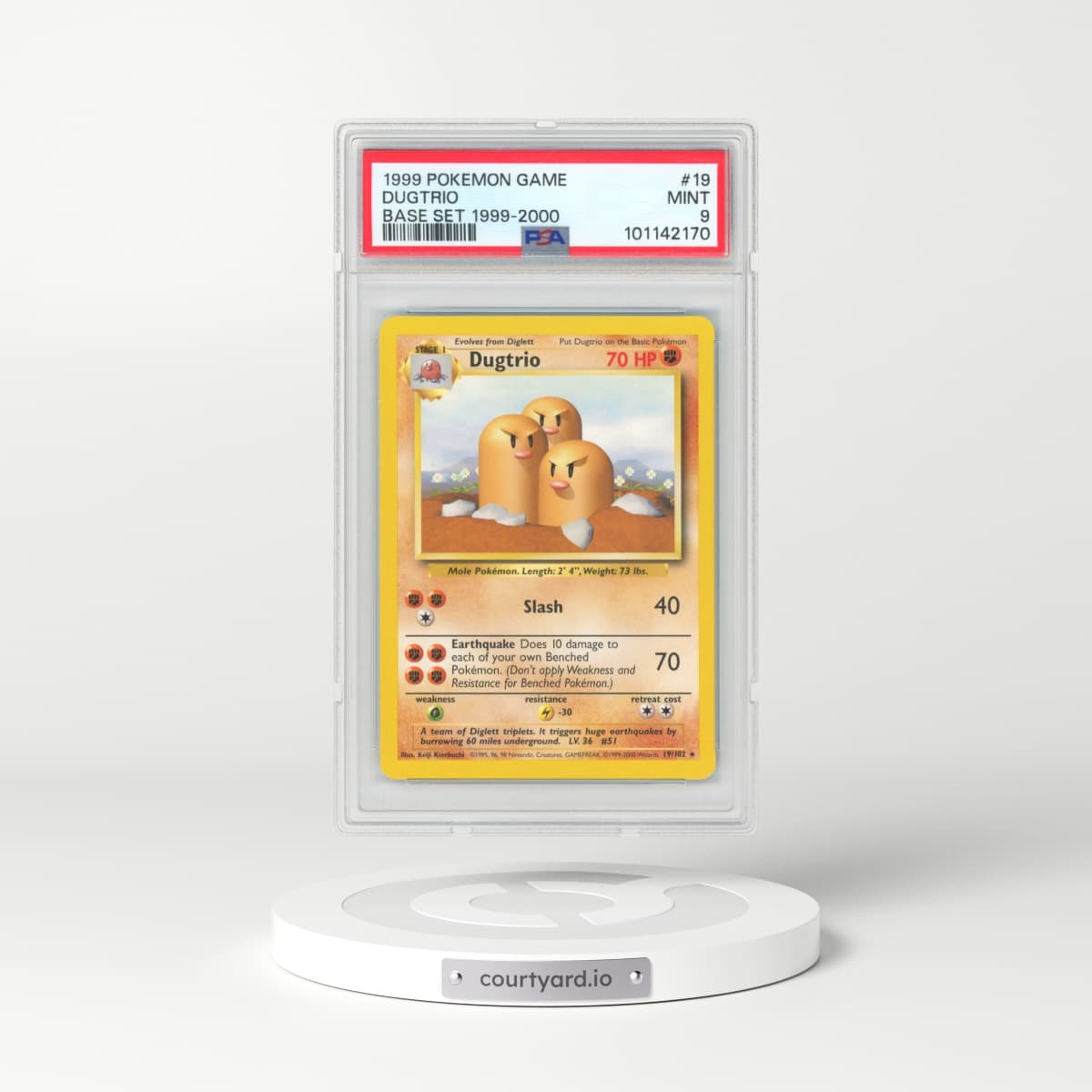 1999 Pokémon Game #19 Dugtrio - Base Set 1999-2000 (PSA 9 MINT)