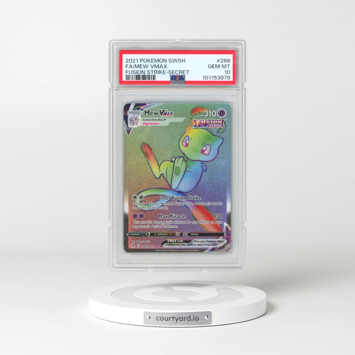 2021 Pokémon Sword & Shield Fusion Strike #268 Mew Vmax - Full Art Secret (PSA 10 GEM MINT)